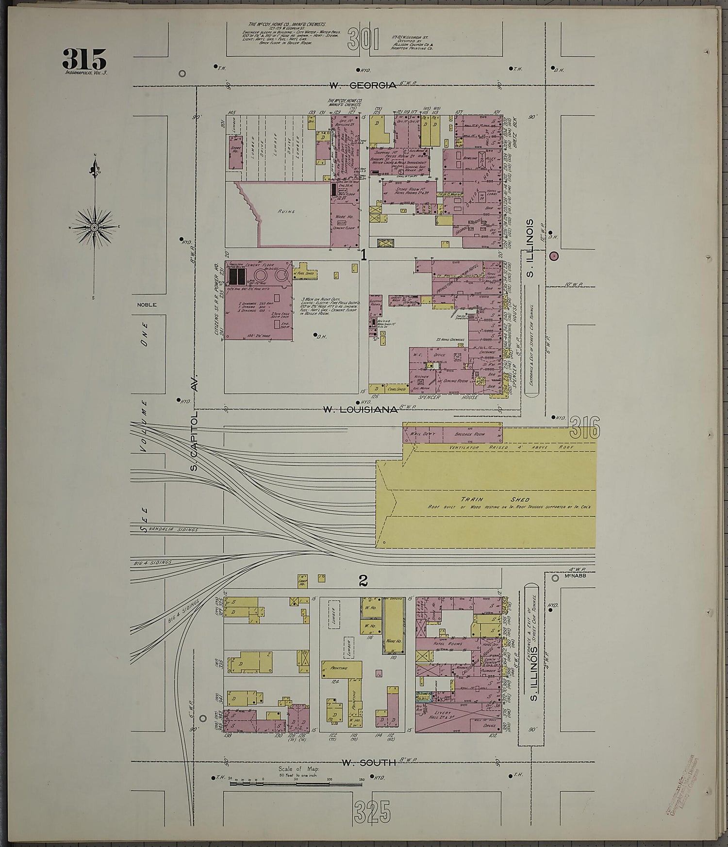 This old map of Indianapolis, Marion County, Indiana was created by Sanborn Map Company in 1898