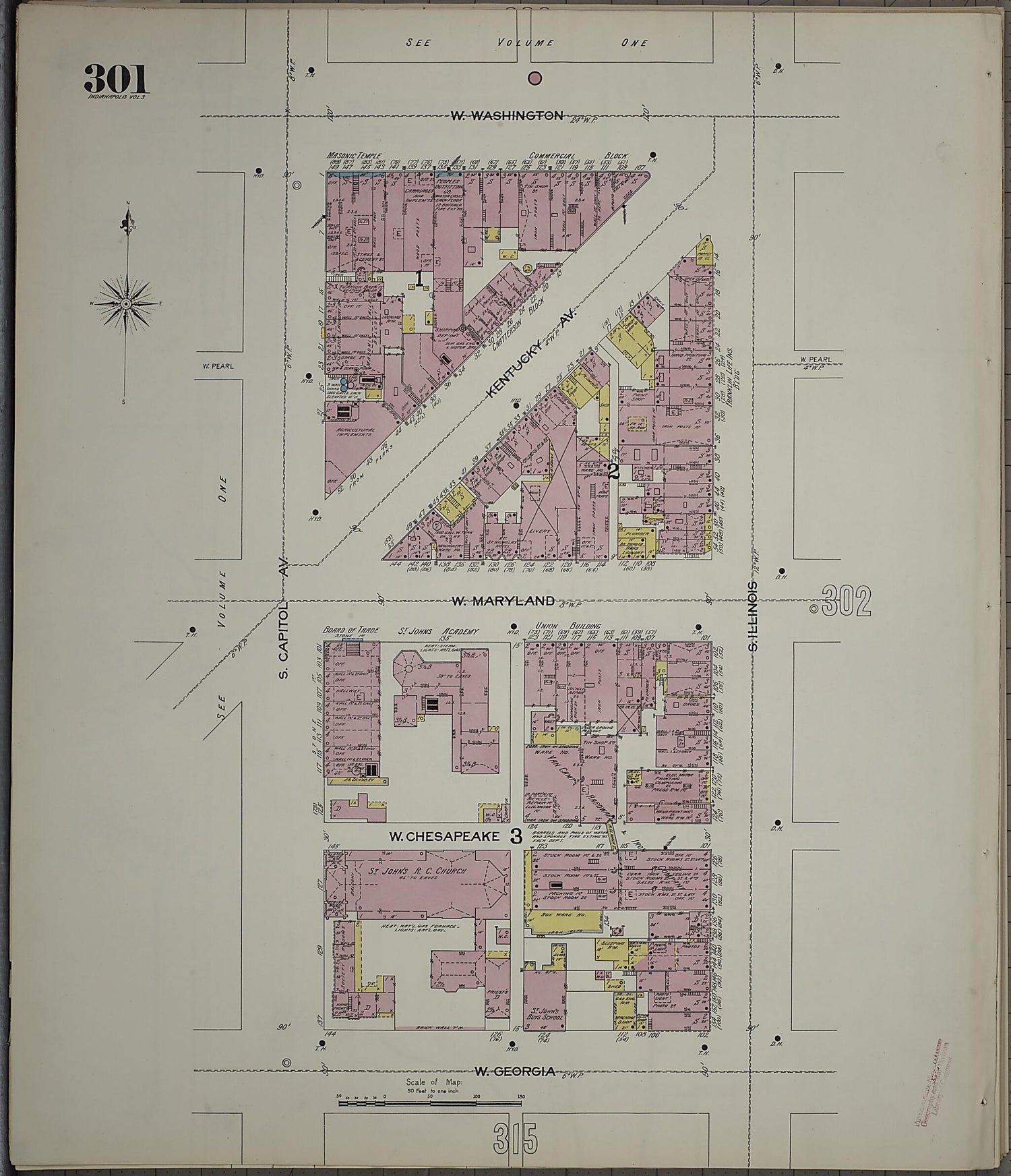 This old map of Indianapolis, Marion County, Indiana was created by Sanborn Map Company in 1898