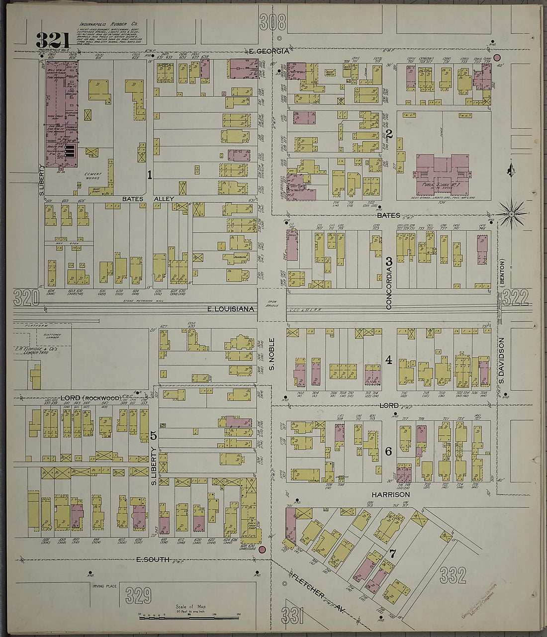 This old map of Indianapolis, Marion County, Indiana was created by Sanborn Map Company in 1898