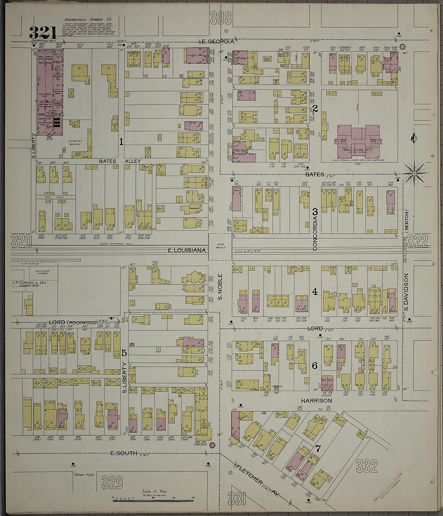 This old map of Indianapolis, Marion County, Indiana was created by Sanborn Map Company in 1898