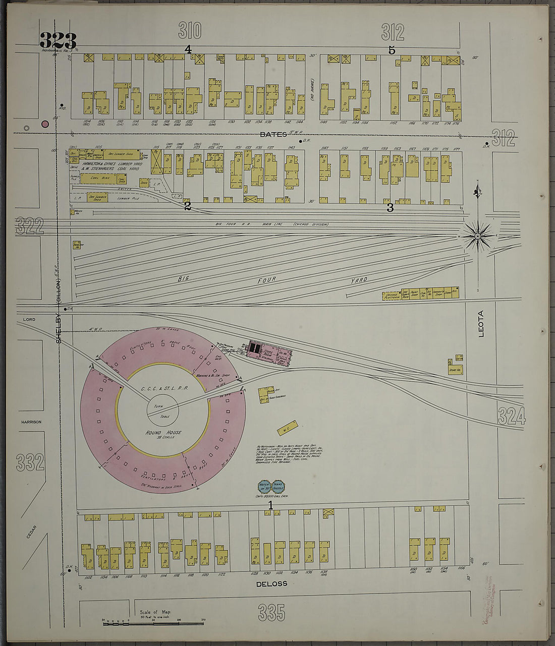 This old map of Indianapolis, Marion County, Indiana was created by Sanborn Map Company in 1898