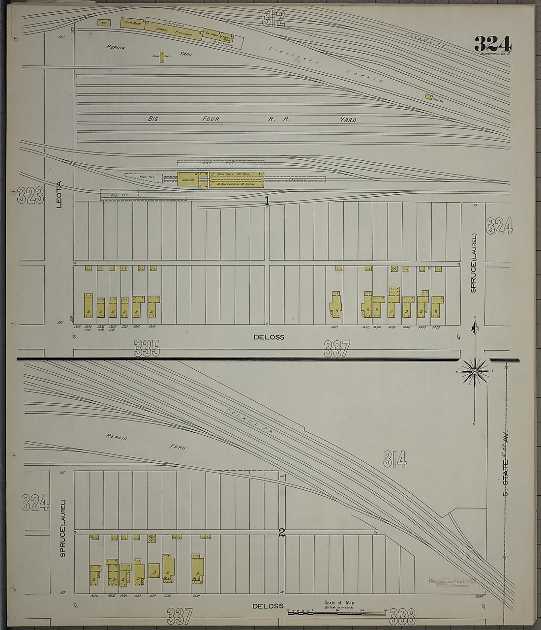 This old map of Indianapolis, Marion County, Indiana was created by Sanborn Map Company in 1898