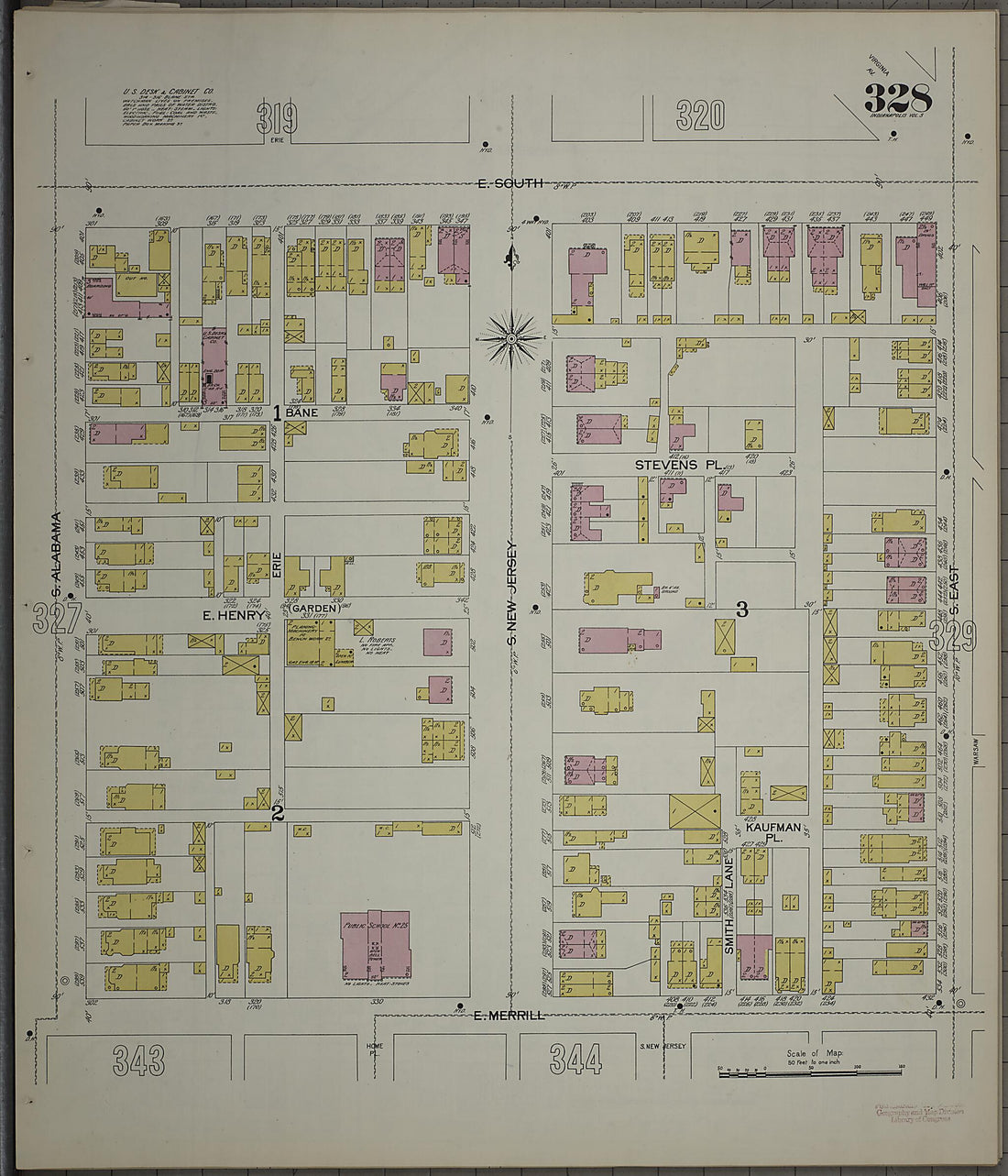 This old map of Indianapolis, Marion County, Indiana was created by Sanborn Map Company in 1898