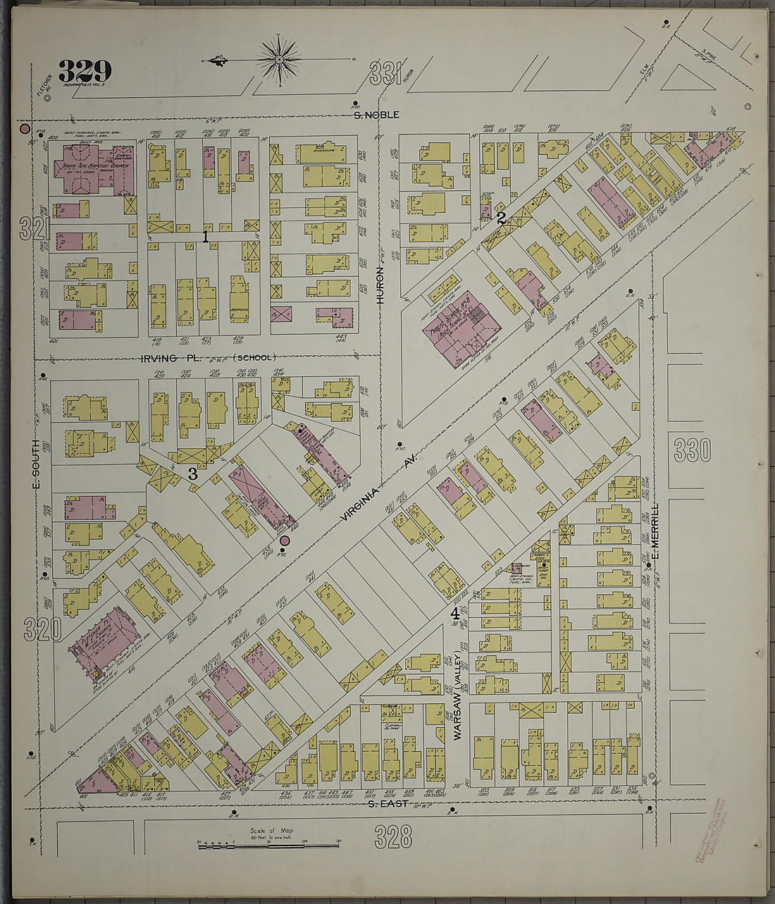 This old map of Indianapolis, Marion County, Indiana was created by Sanborn Map Company in 1898