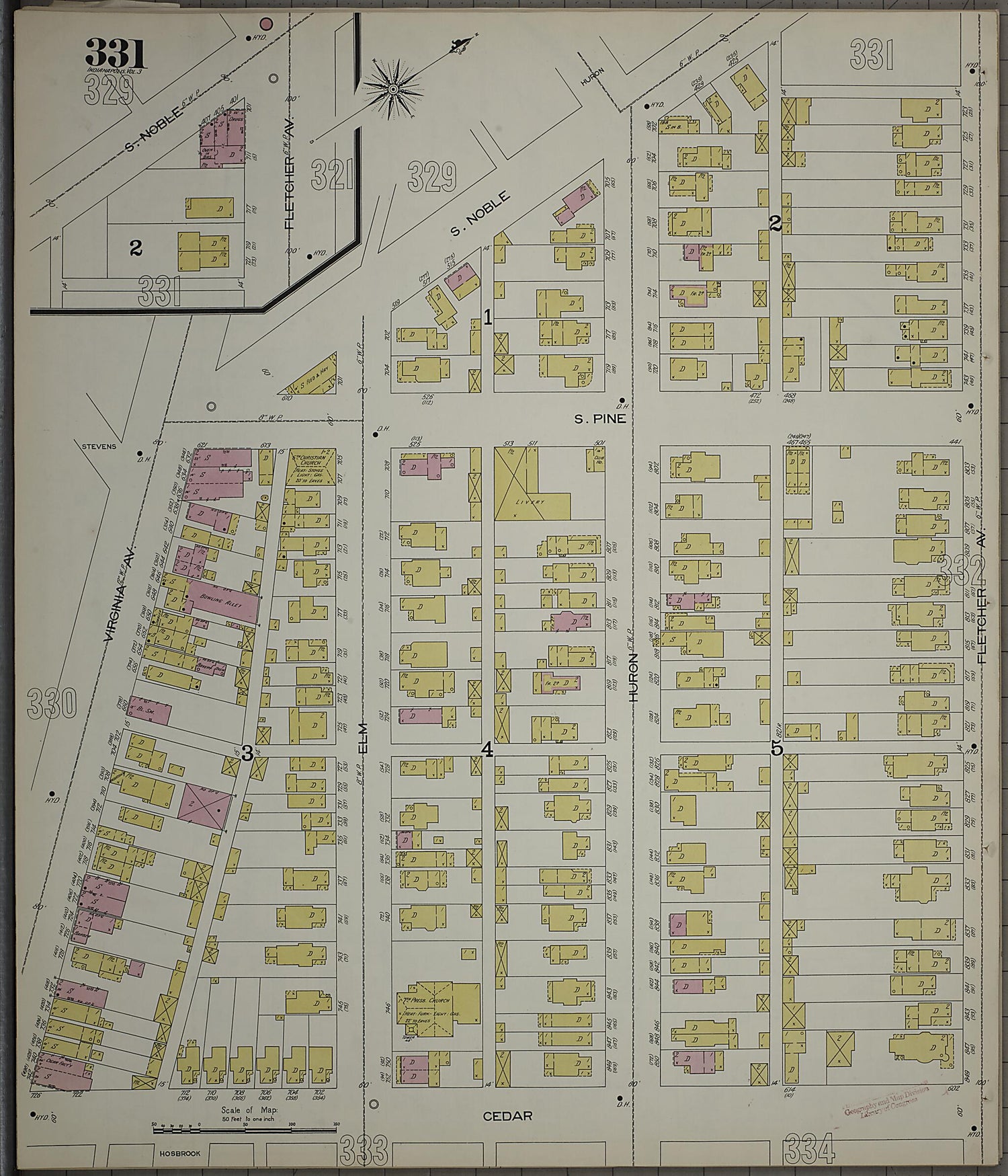 This old map of Indianapolis, Marion County, Indiana was created by Sanborn Map Company in 1898