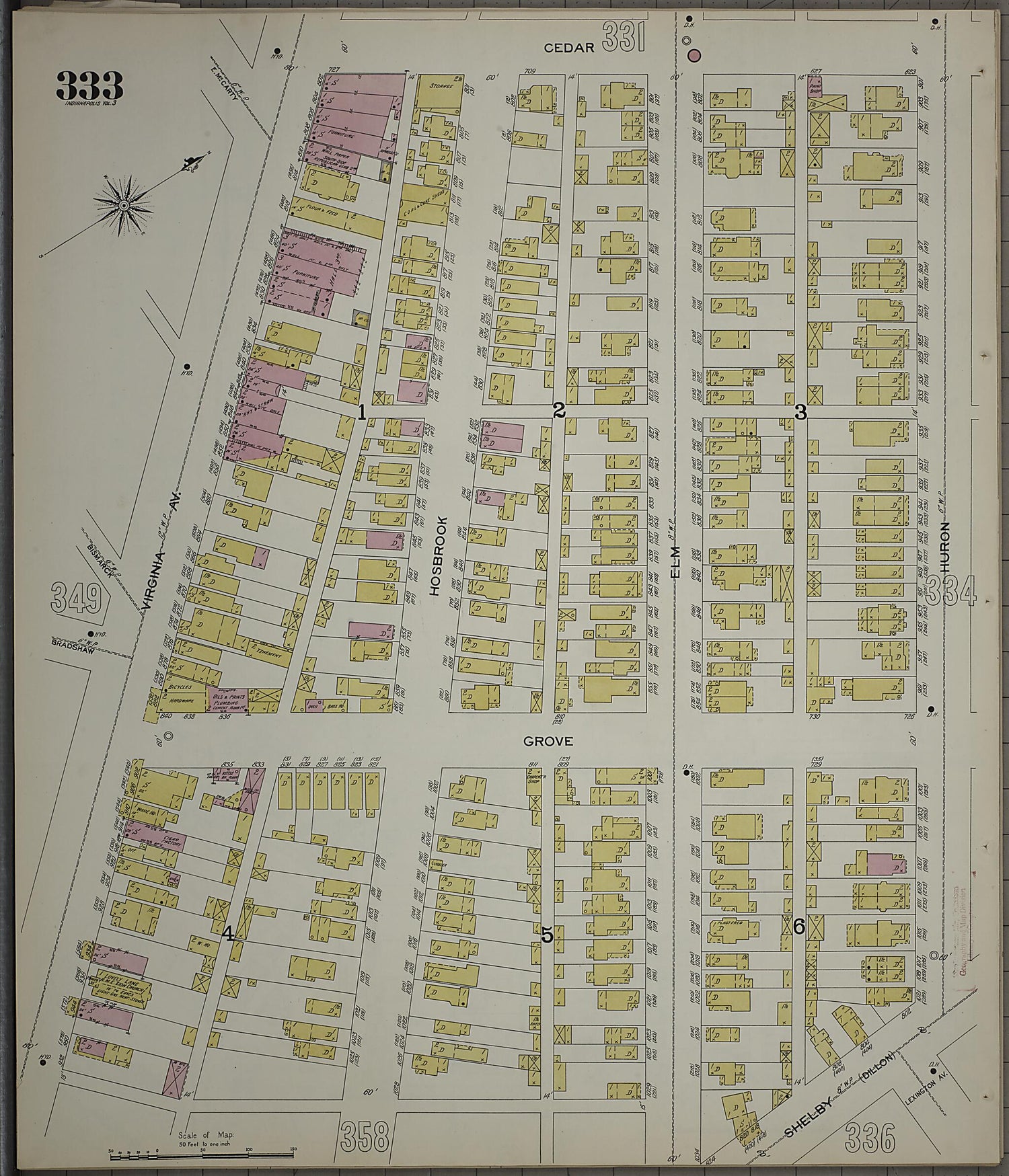 This old map of Indianapolis, Marion County, Indiana was created by Sanborn Map Company in 1898