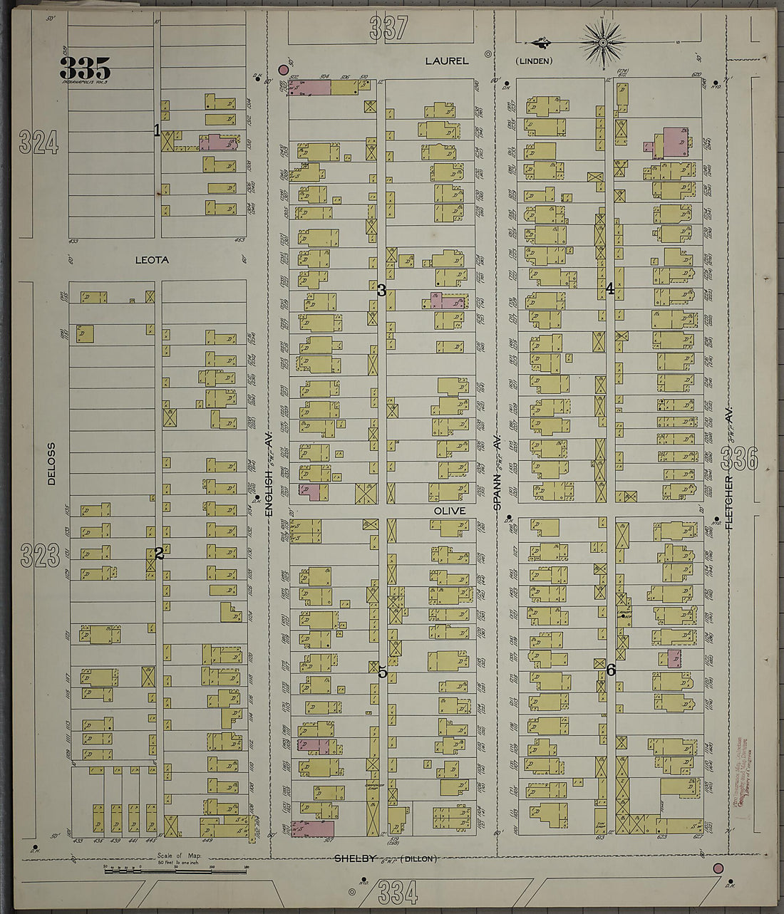 This old map of Indianapolis, Marion County, Indiana was created by Sanborn Map Company in 1898