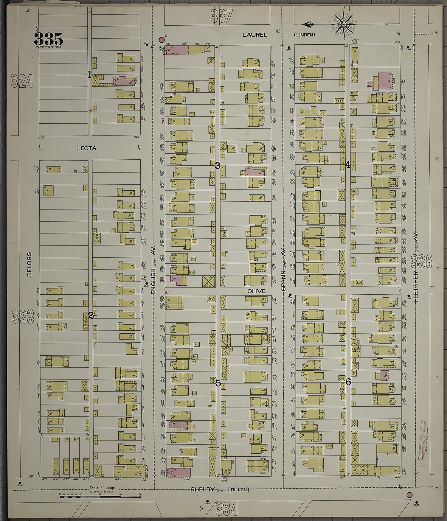 This old map of Indianapolis, Marion County, Indiana was created by Sanborn Map Company in 1898