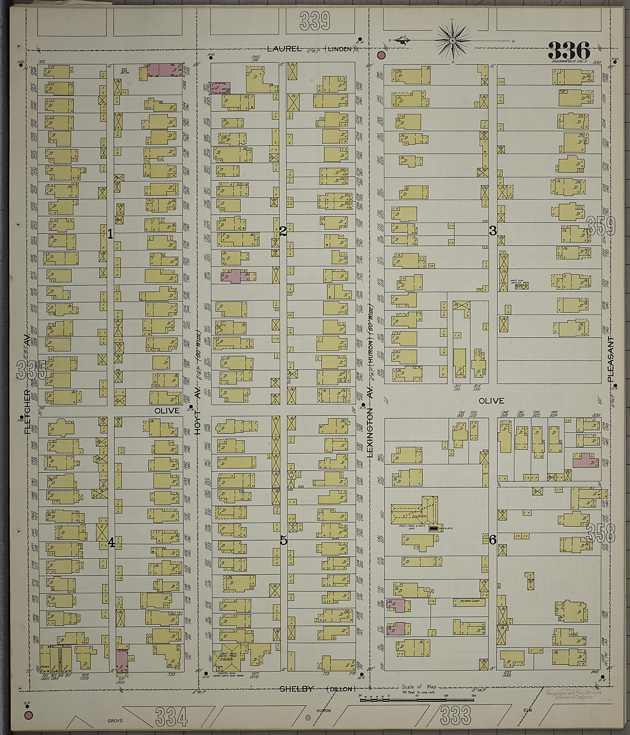 This old map of Indianapolis, Marion County, Indiana was created by Sanborn Map Company in 1898