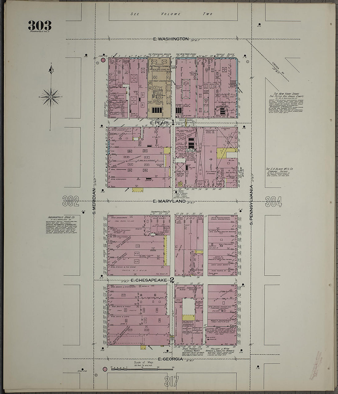 This old map of Indianapolis, Marion County, Indiana was created by Sanborn Map Company in 1898