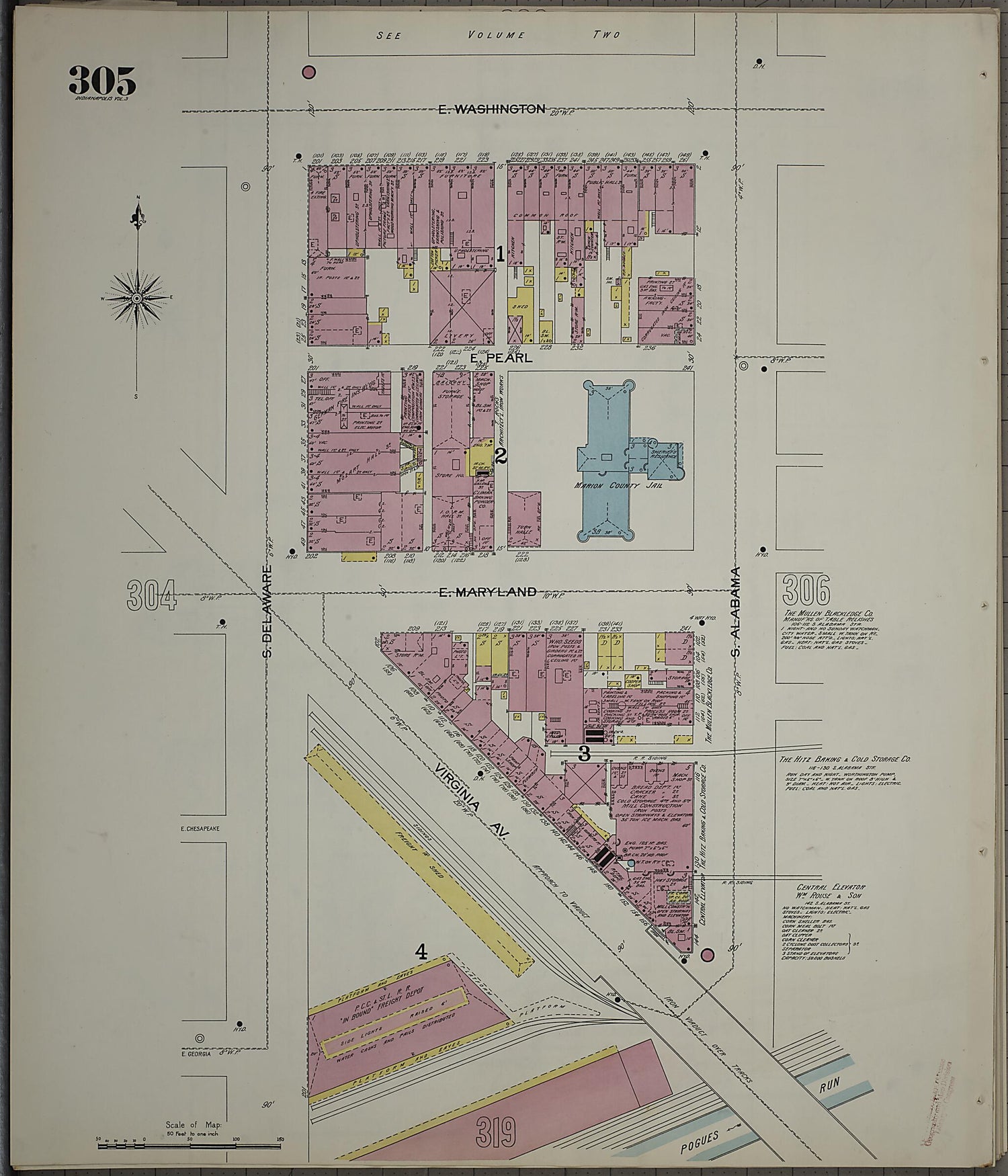 This old map of Indianapolis, Marion County, Indiana was created by Sanborn Map Company in 1898