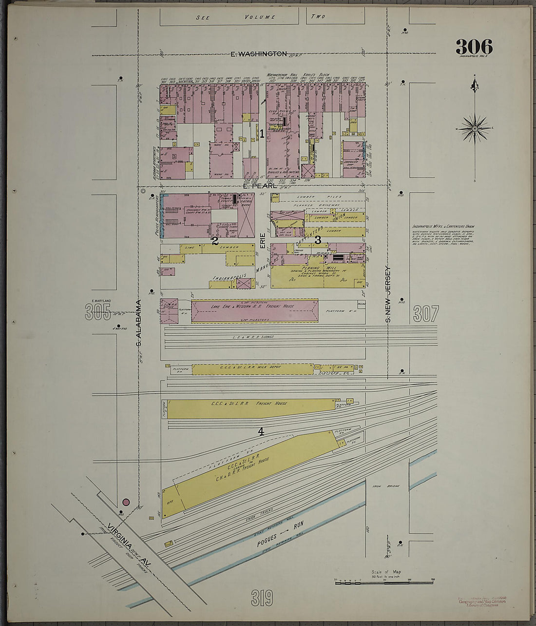 This old map of Indianapolis, Marion County, Indiana was created by Sanborn Map Company in 1898