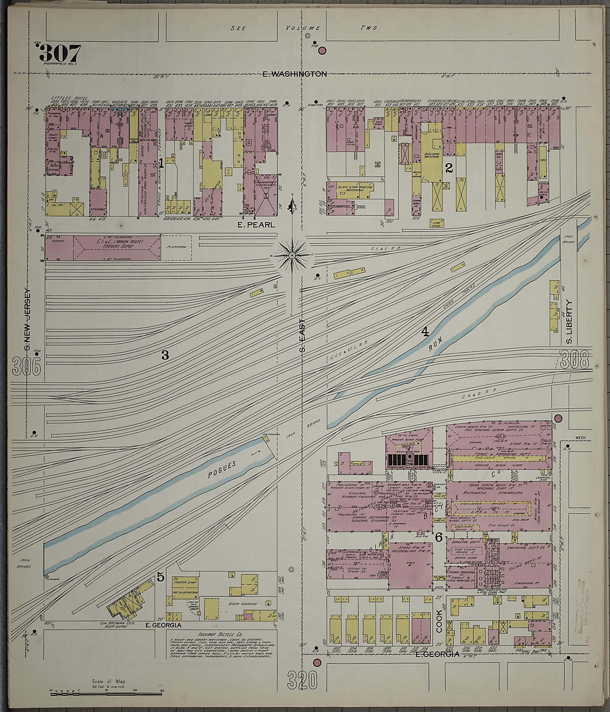 This old map of Indianapolis, Marion County, Indiana was created by Sanborn Map Company in 1898