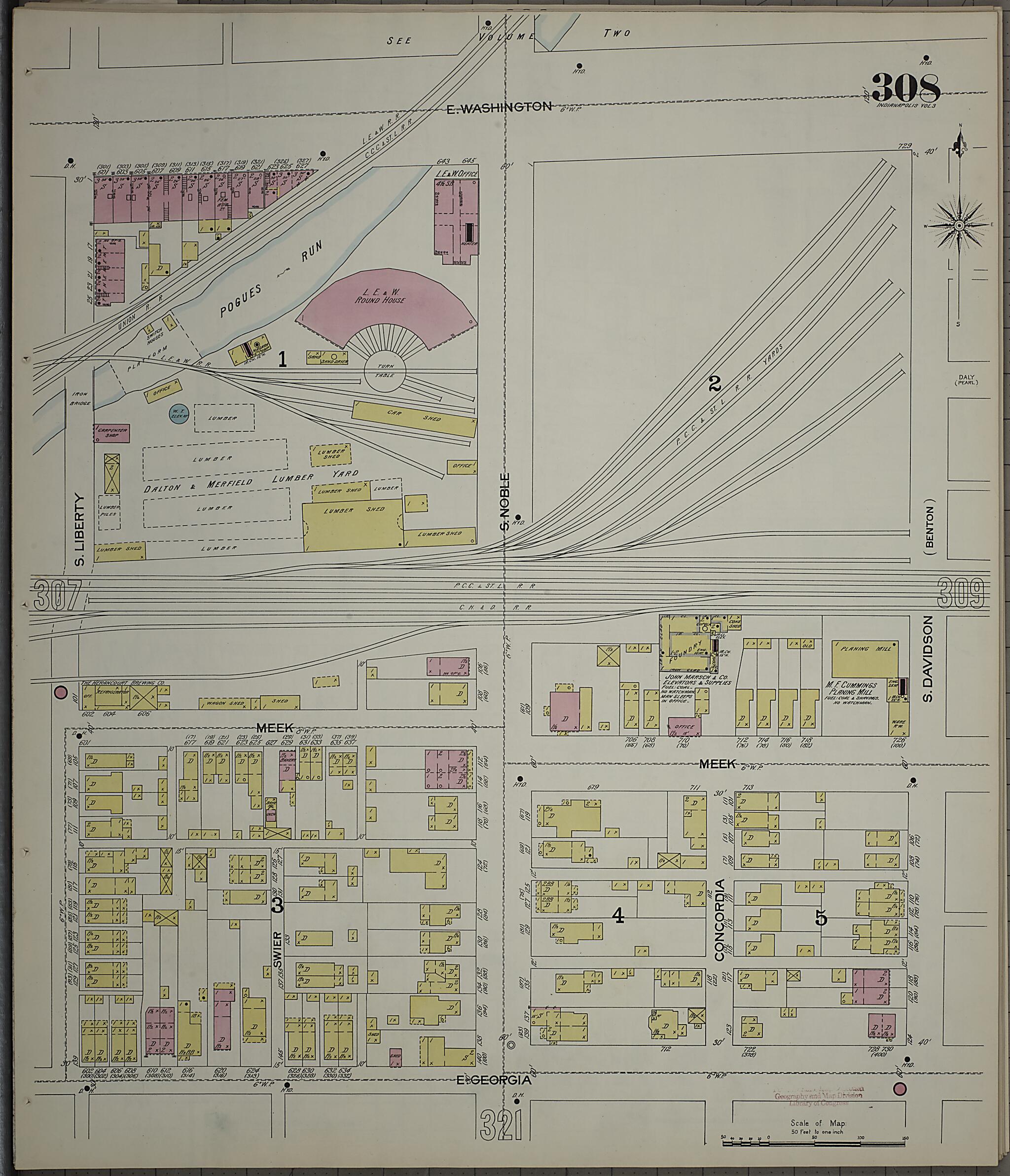 This old map of Indianapolis, Marion County, Indiana was created by Sanborn Map Company in 1898