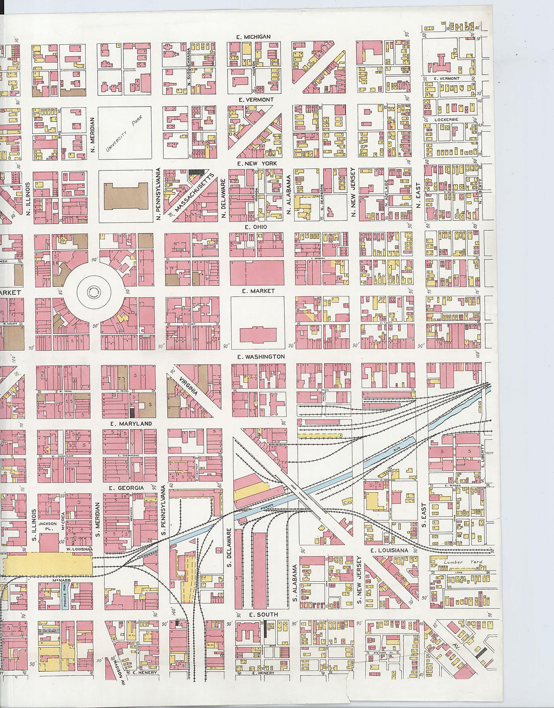 This old map of Indianapolis, Marion County, Indiana was created by Sanborn Map Company in 1904