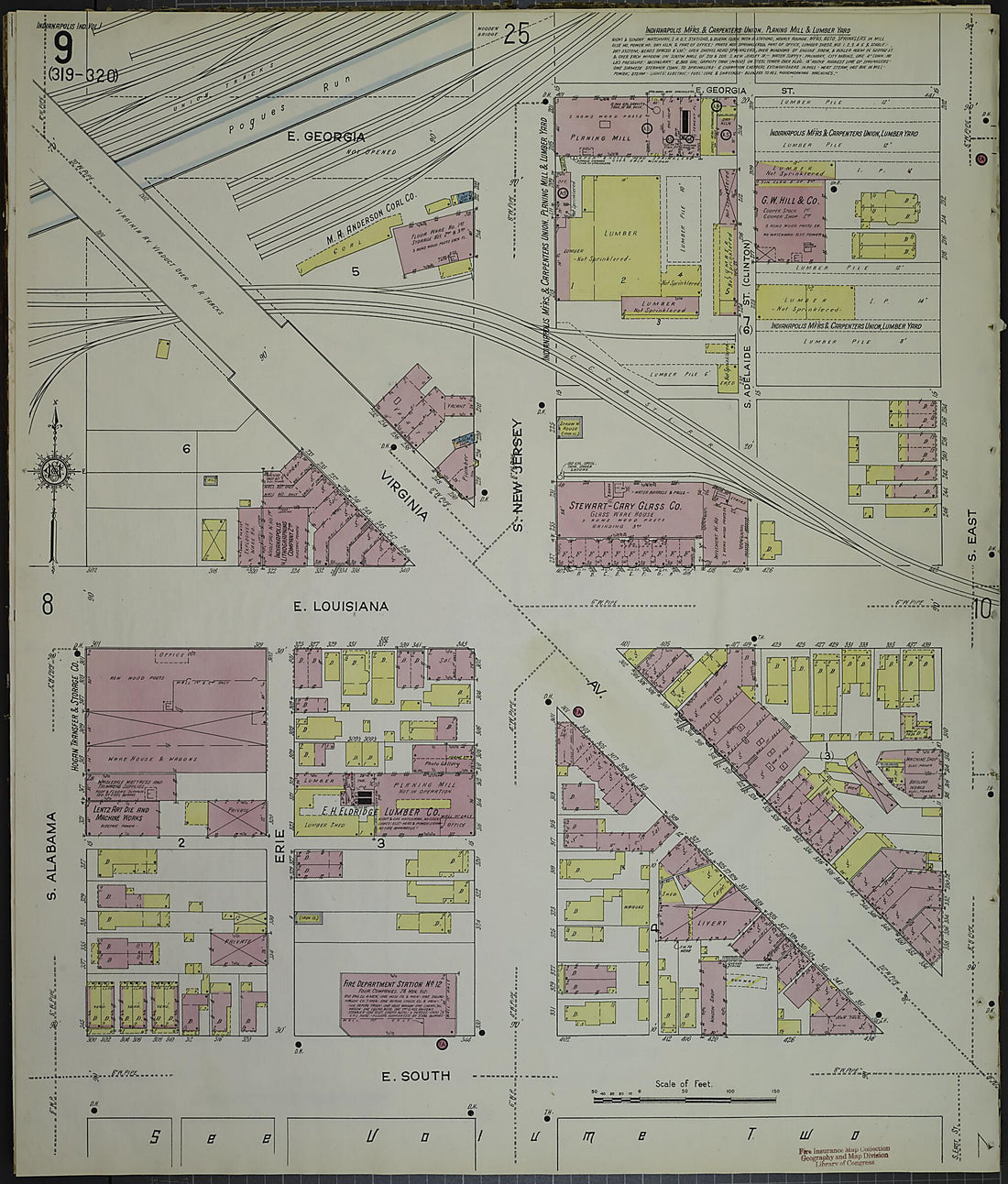 This old map of Indianapolis, Marion County, Indiana was created by Sanborn Map Company in 1914