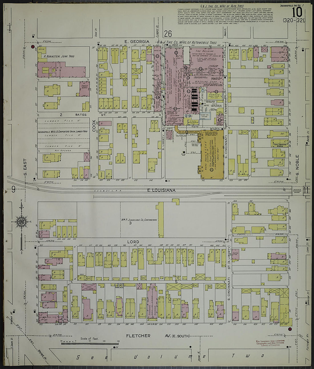 This old map of Indianapolis, Marion County, Indiana was created by Sanborn Map Company in 1914