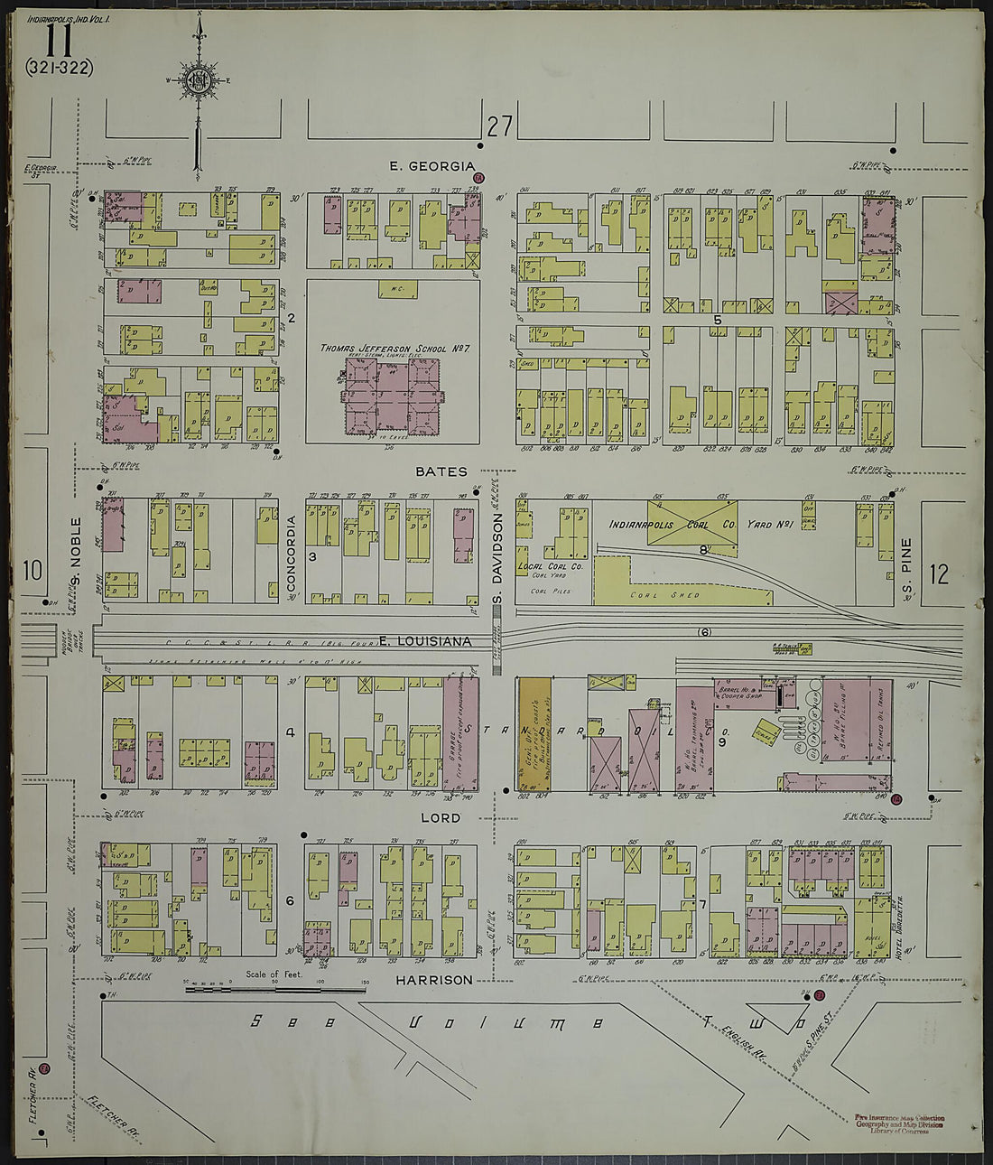 This old map of Indianapolis, Marion County, Indiana was created by Sanborn Map Company in 1914