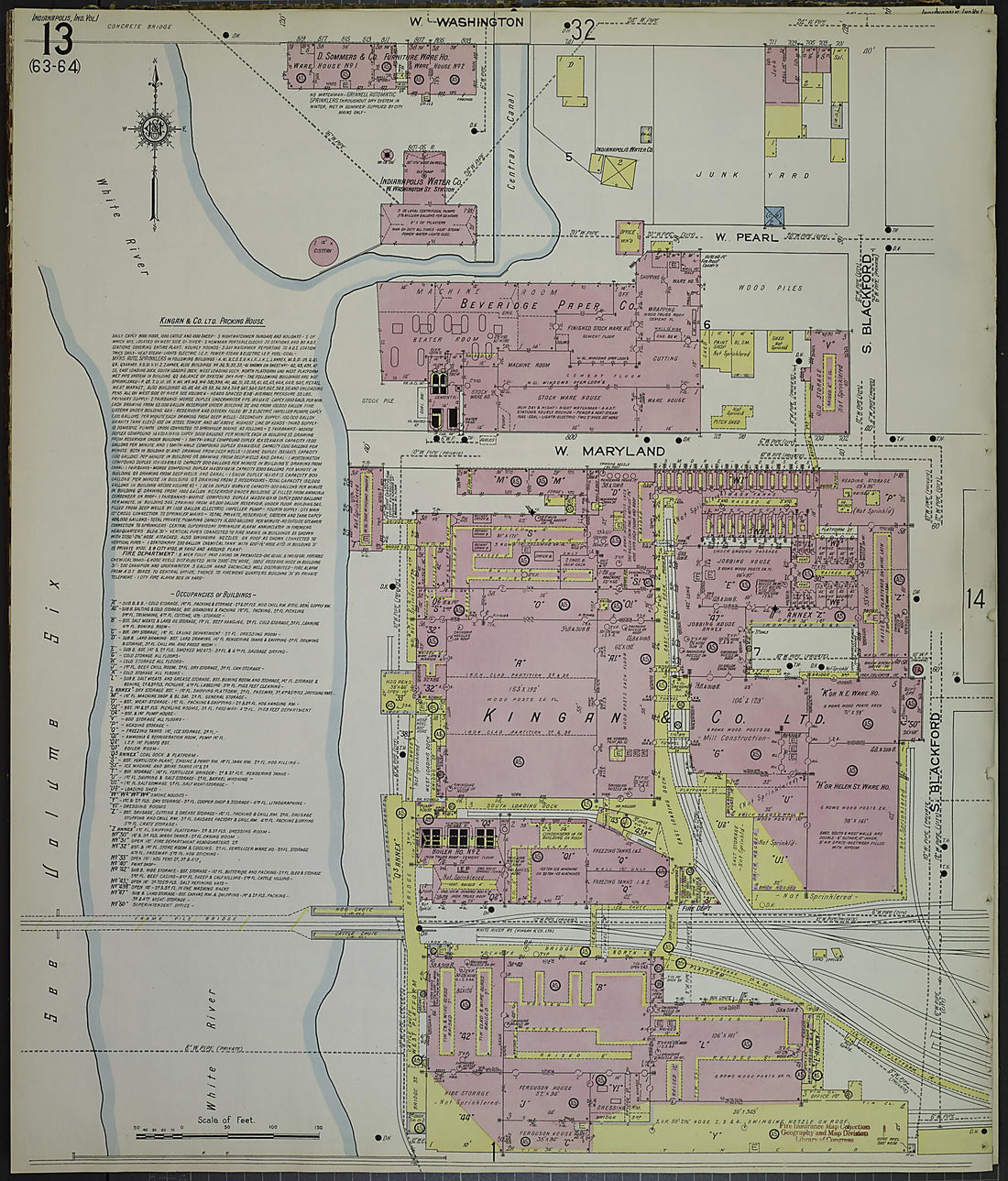 This old map of Indianapolis, Marion County, Indiana was created by Sanborn Map Company in 1914