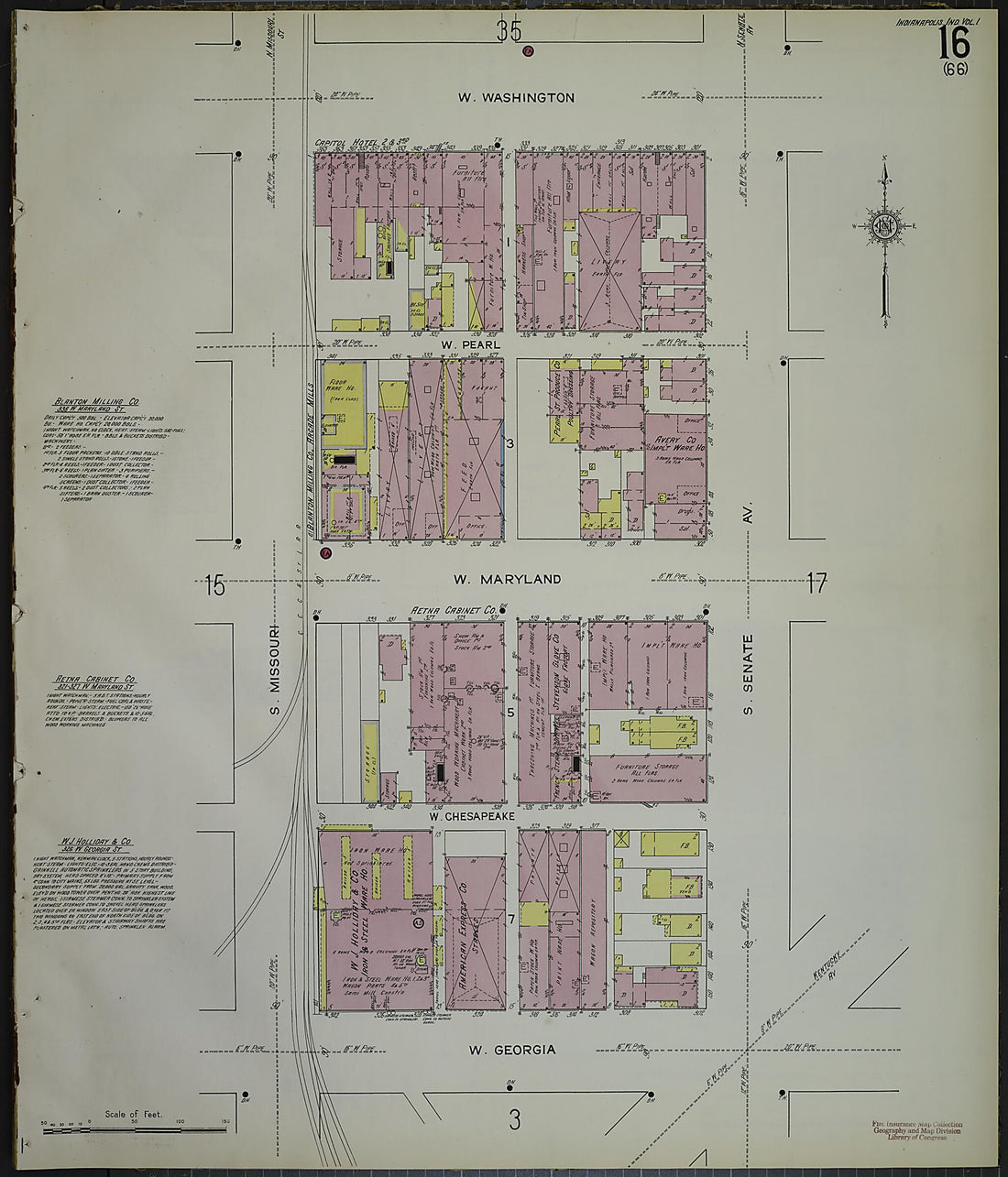 This old map of Indianapolis, Marion County, Indiana was created by Sanborn Map Company in 1914