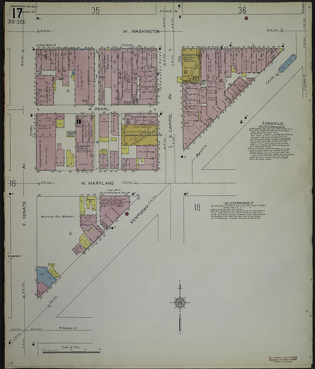 This old map of Indianapolis, Marion County, Indiana was created by Sanborn Map Company in 1914