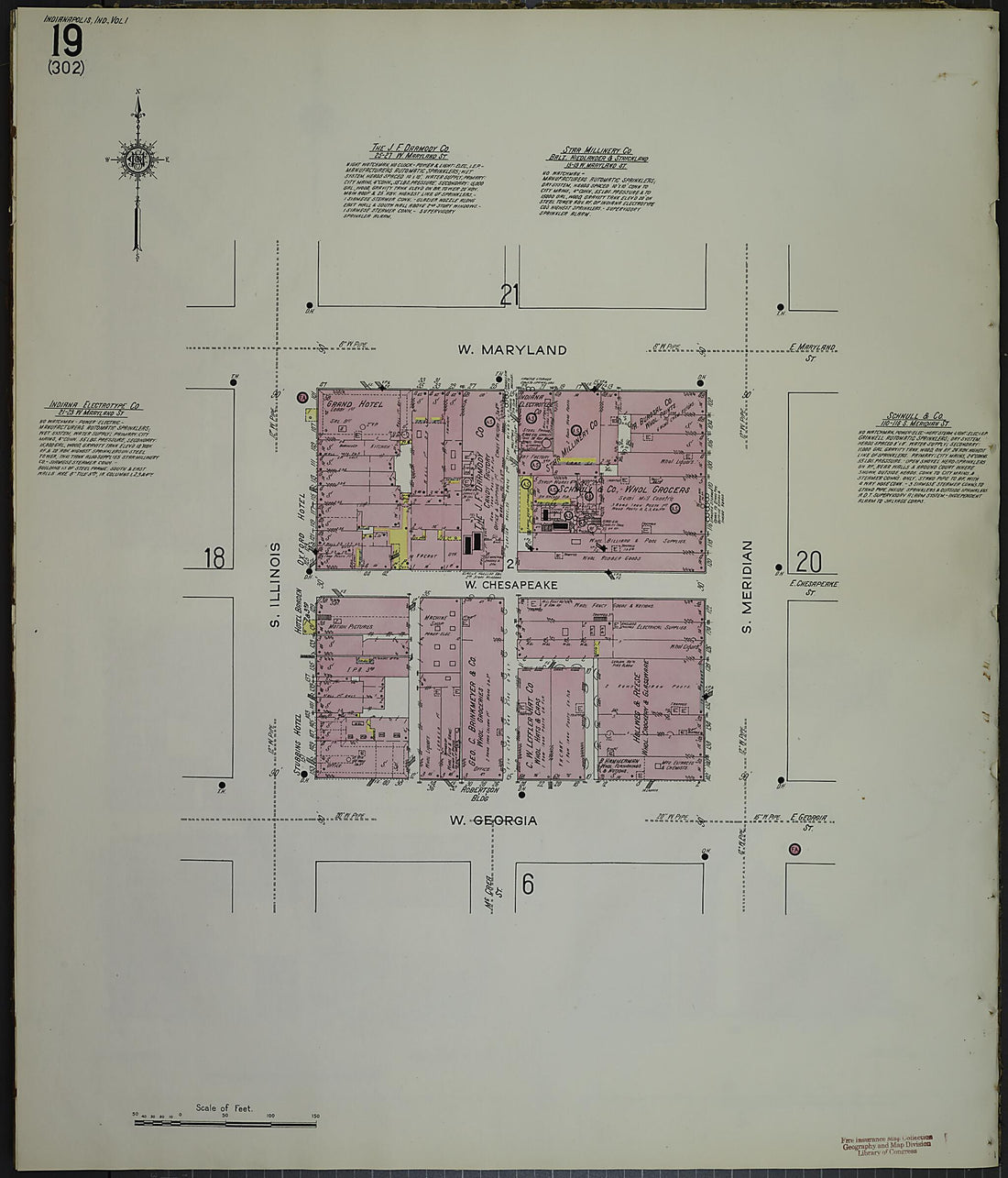 This old map of Indianapolis, Marion County, Indiana was created by Sanborn Map Company in 1914