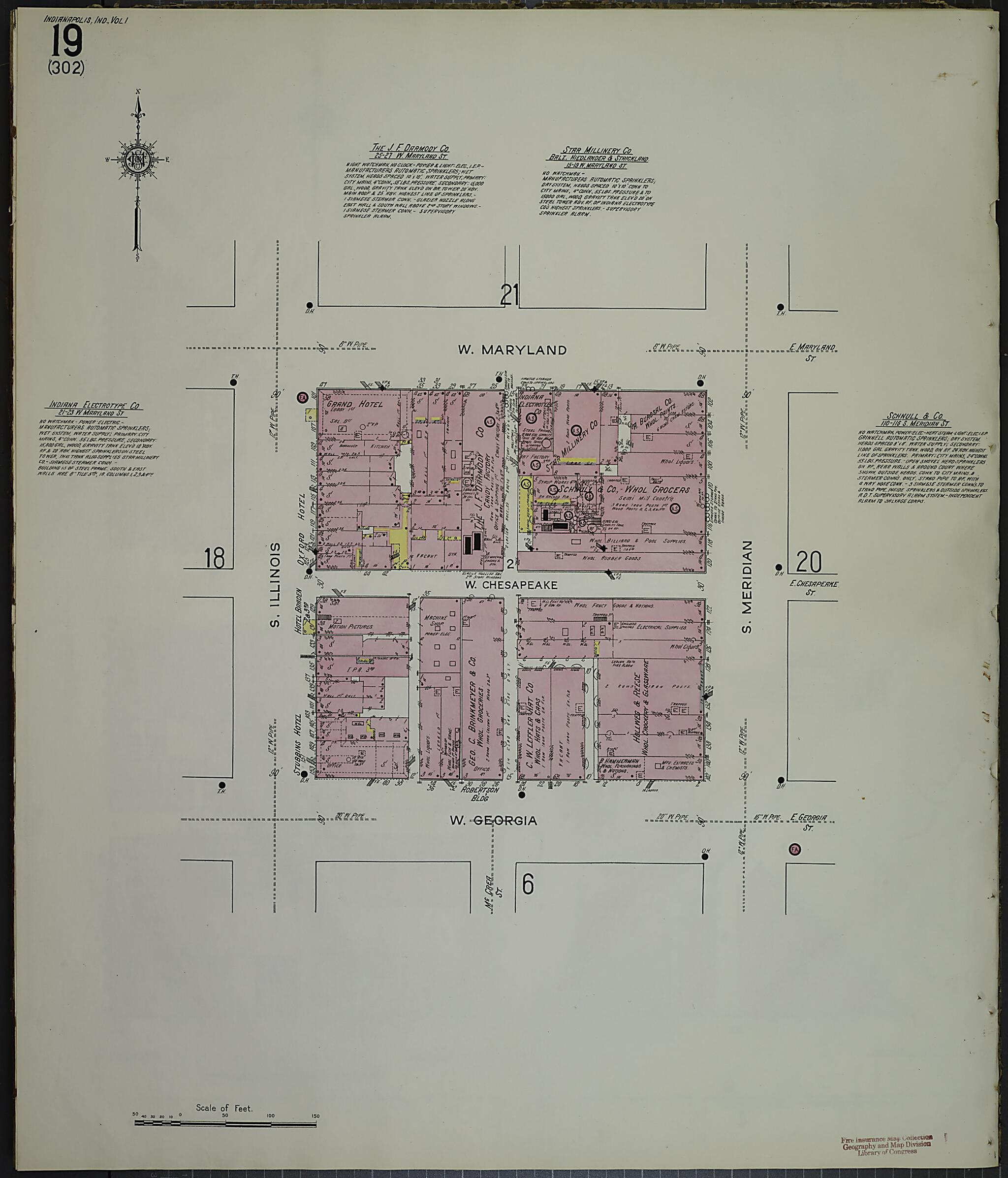 This old map of Indianapolis, Marion County, Indiana was created by Sanborn Map Company in 1914