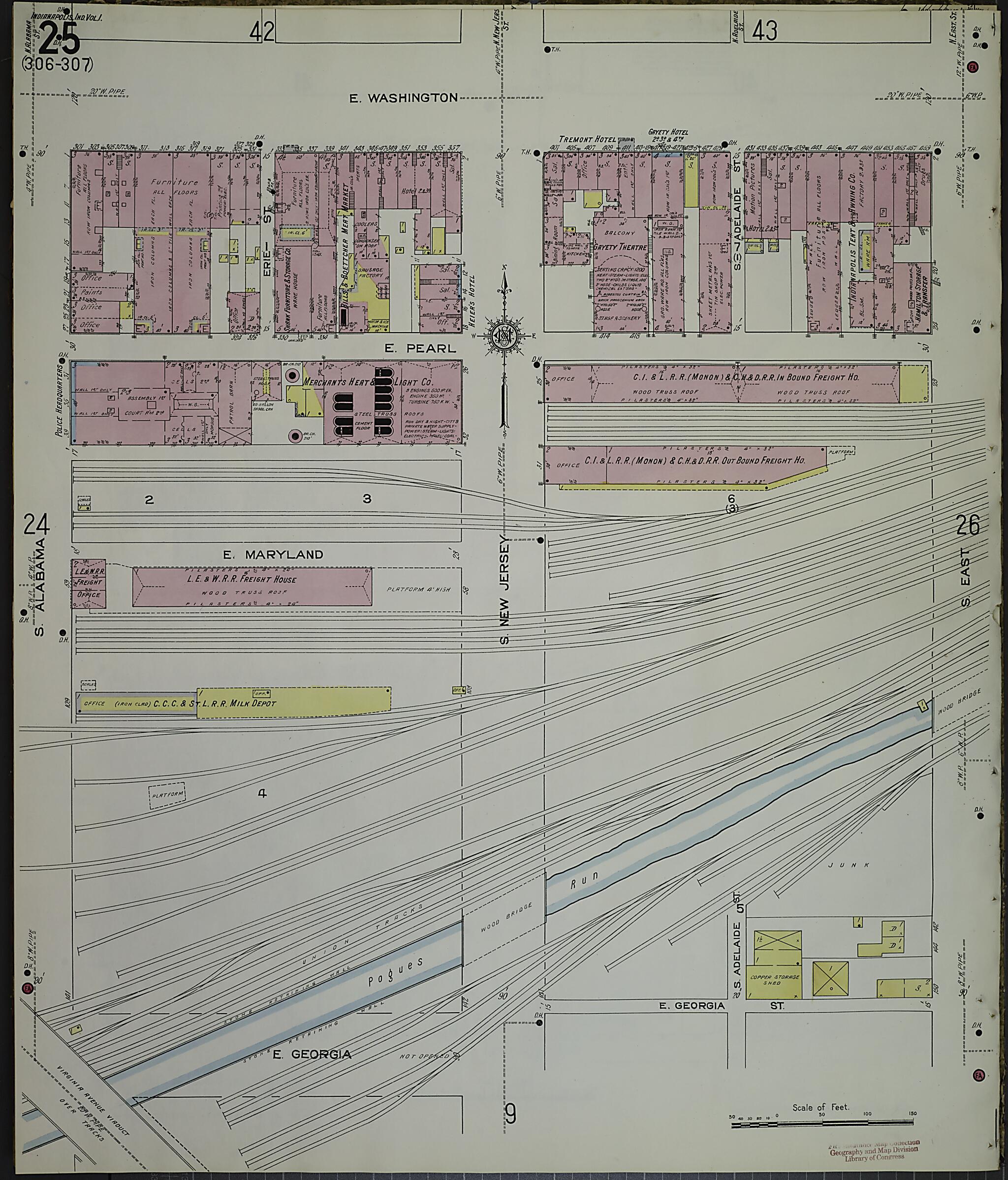 This old map of Indianapolis, Marion County, Indiana was created by Sanborn Map Company in 1914