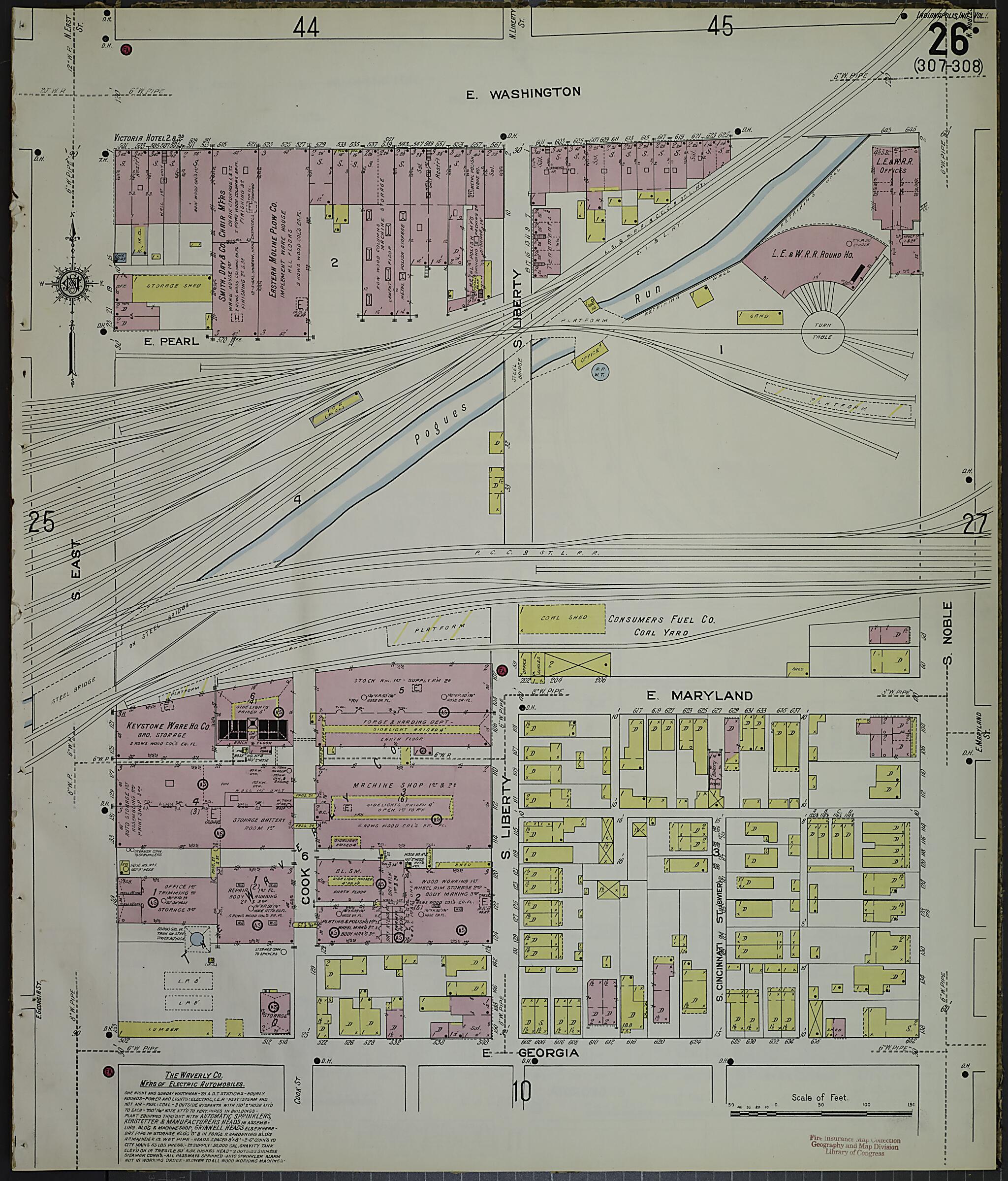 This old map of Indianapolis, Marion County, Indiana was created by Sanborn Map Company in 1914