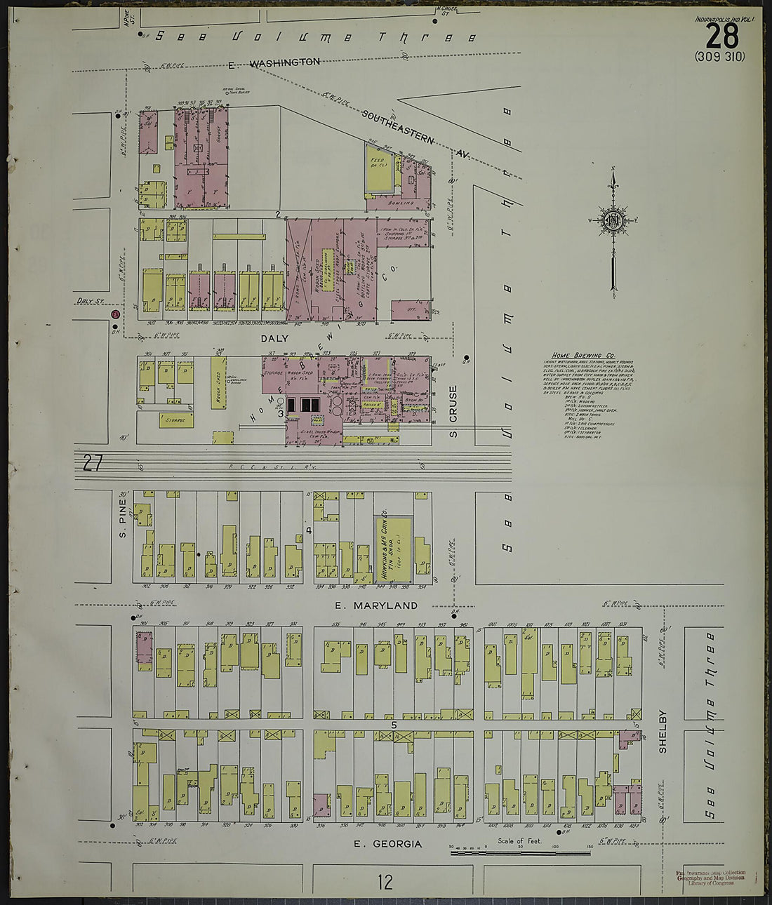 This old map of Indianapolis, Marion County, Indiana was created by Sanborn Map Company in 1914