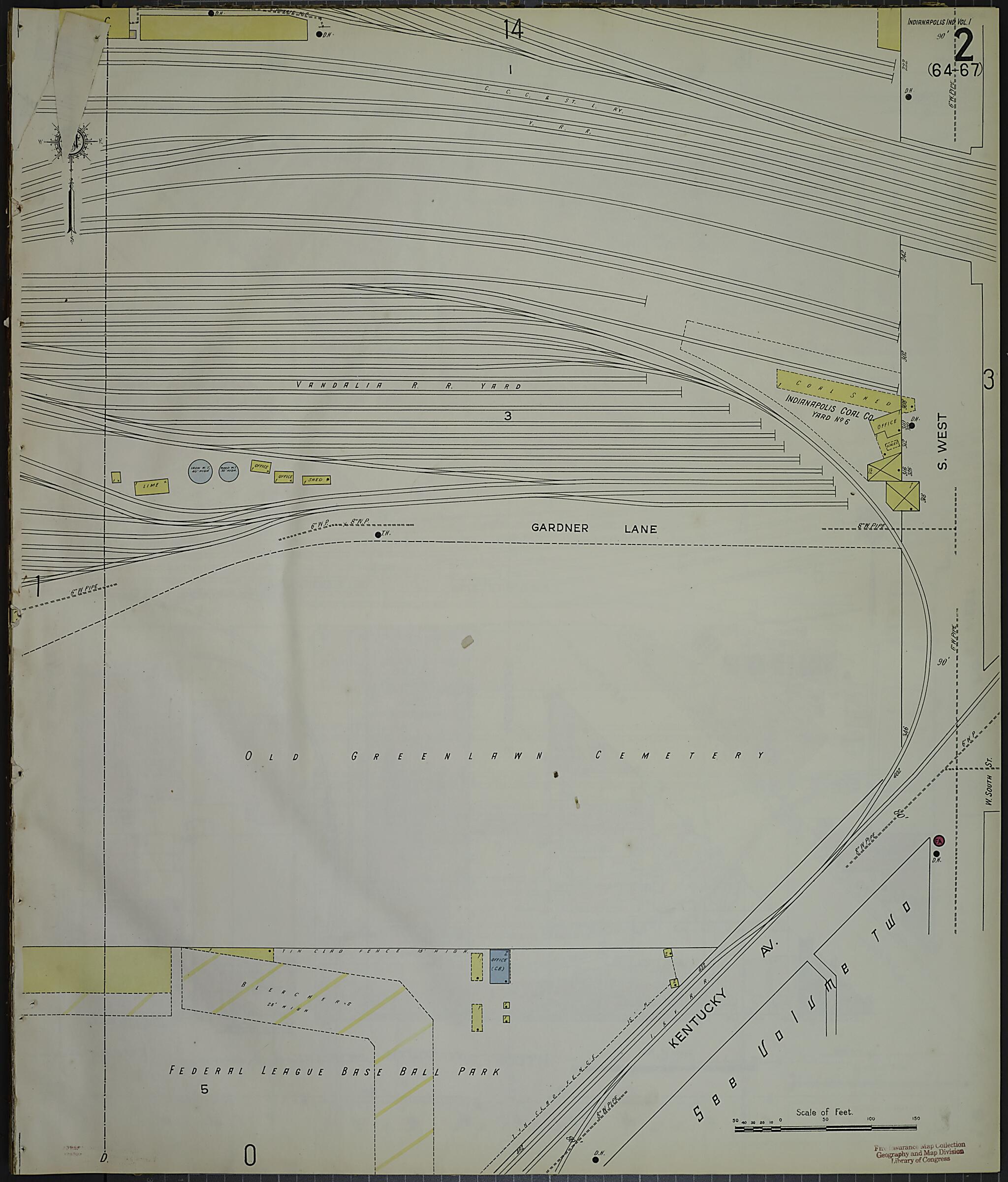 This old map of Indianapolis, Marion County, Indiana was created by Sanborn Map Company in 1914