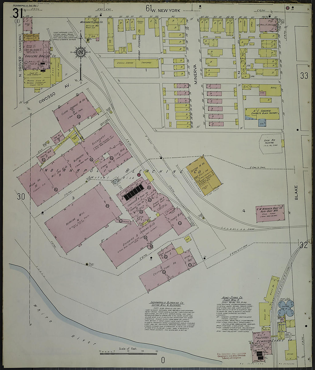 This old map of Indianapolis, Marion County, Indiana was created by Sanborn Map Company in 1914