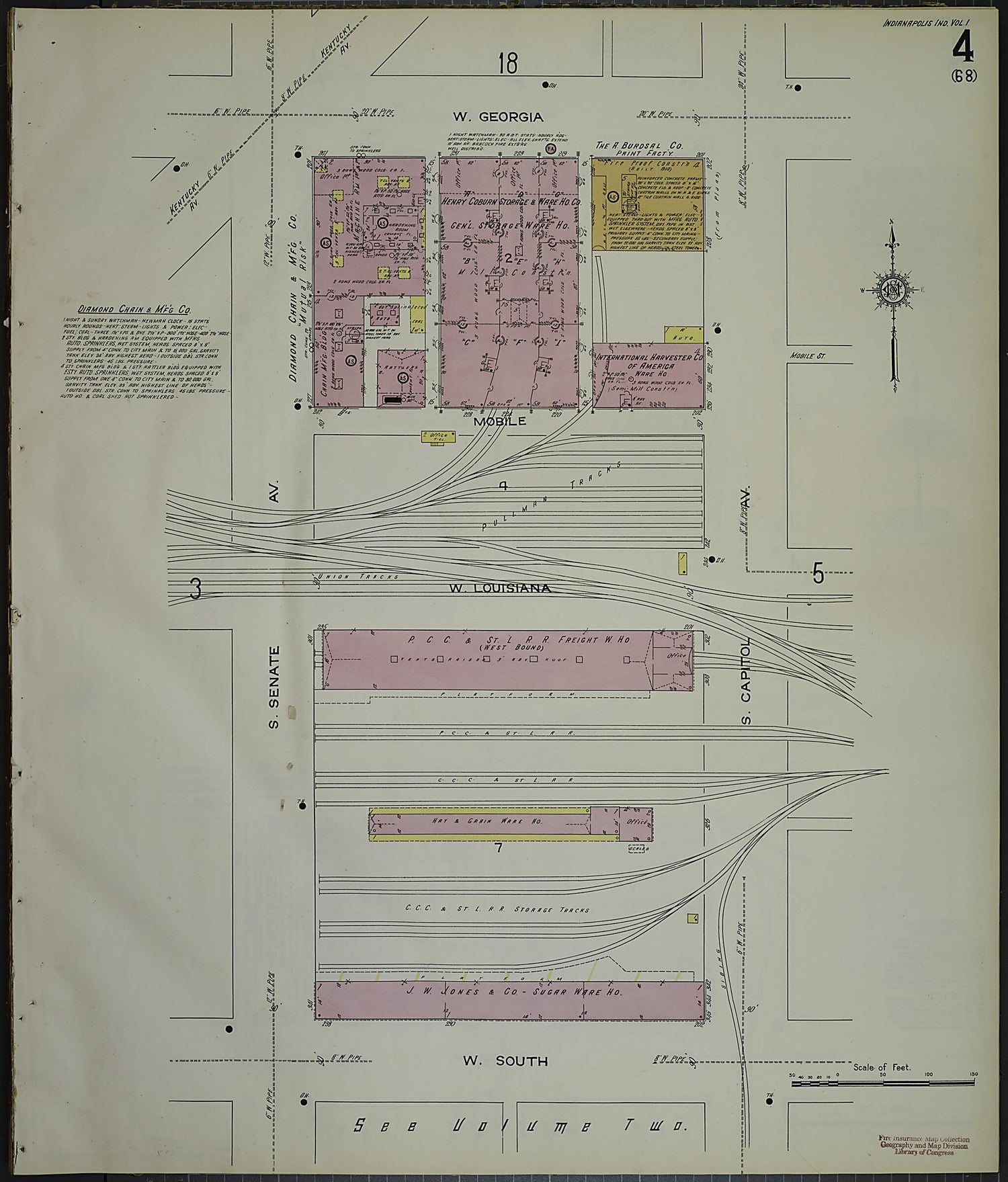 This old map of Indianapolis, Marion County, Indiana was created by Sanborn Map Company in 1914