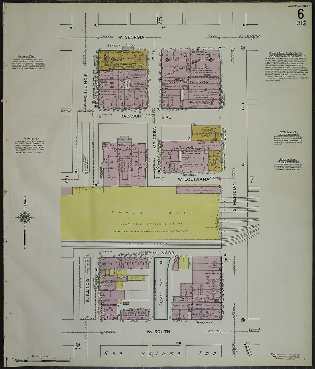 This old map of Indianapolis, Marion County, Indiana was created by Sanborn Map Company in 1914