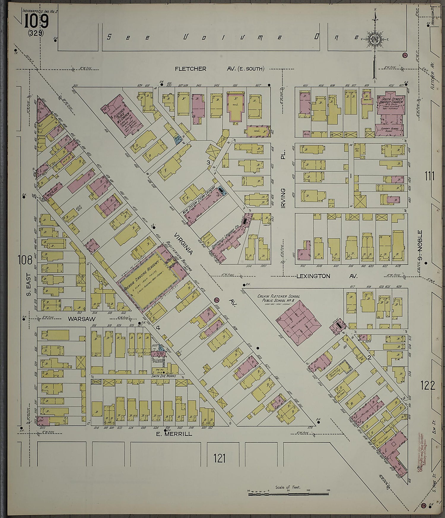 This old map of Indianapolis, Marion County, Indiana was created by Sanborn Map Company in 1914