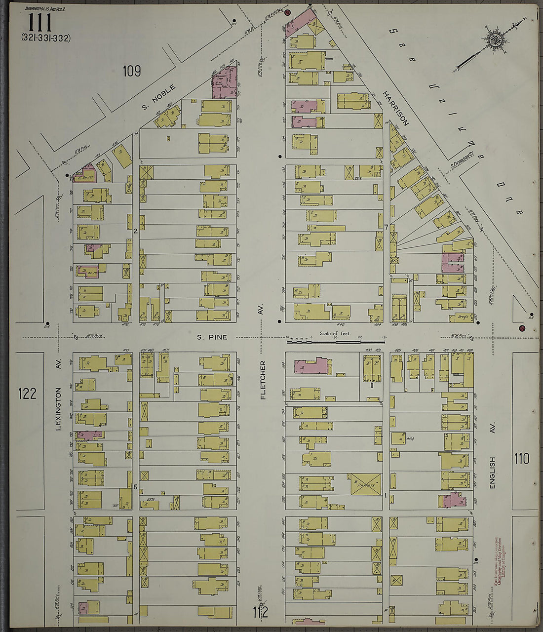 This old map of Indianapolis, Marion County, Indiana was created by Sanborn Map Company in 1914