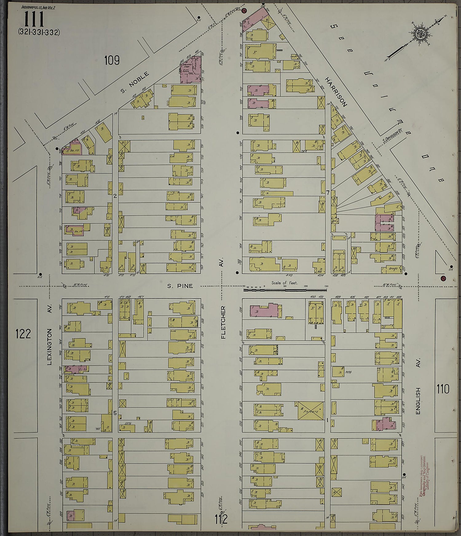 This old map of Indianapolis, Marion County, Indiana was created by Sanborn Map Company in 1914