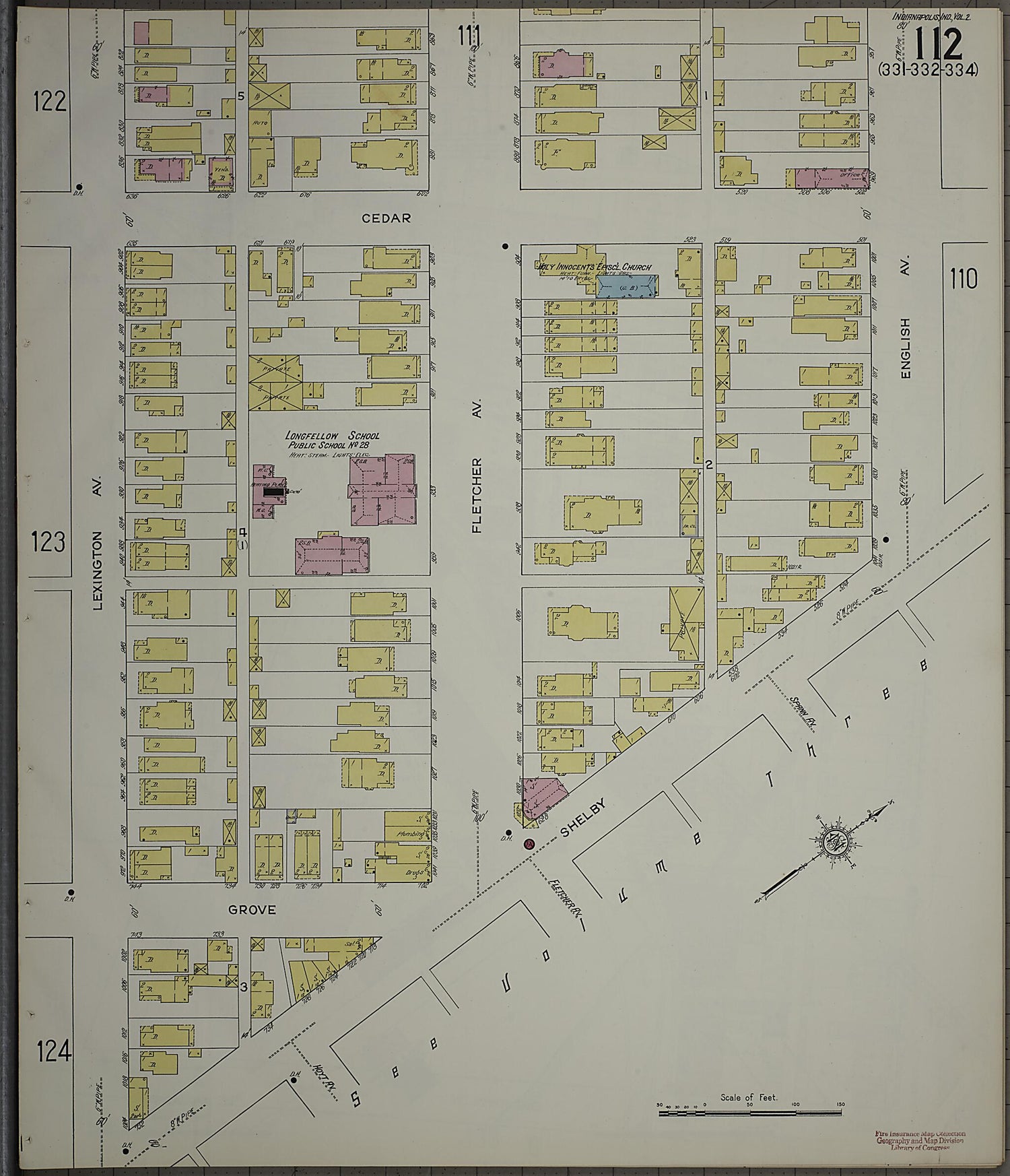 This old map of Indianapolis, Marion County, Indiana was created by Sanborn Map Company in 1914