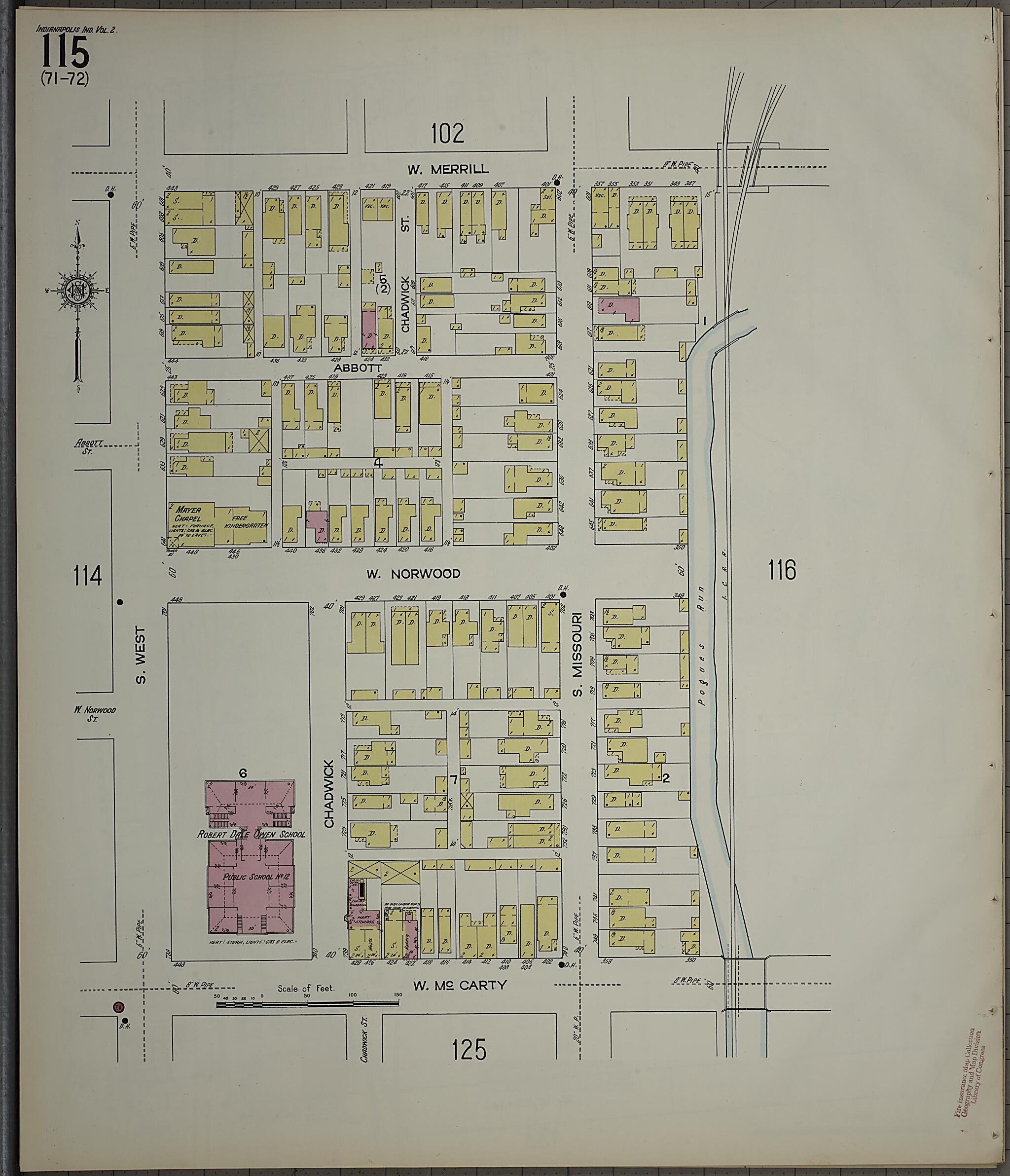 This old map of Indianapolis, Marion County, Indiana was created by Sanborn Map Company in 1914