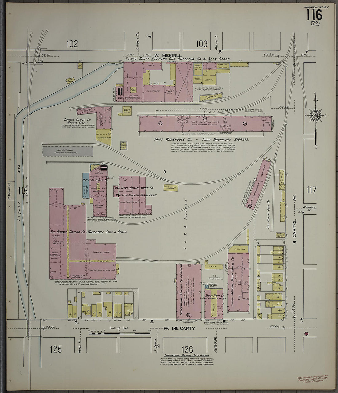 This old map of Indianapolis, Marion County, Indiana was created by Sanborn Map Company in 1914