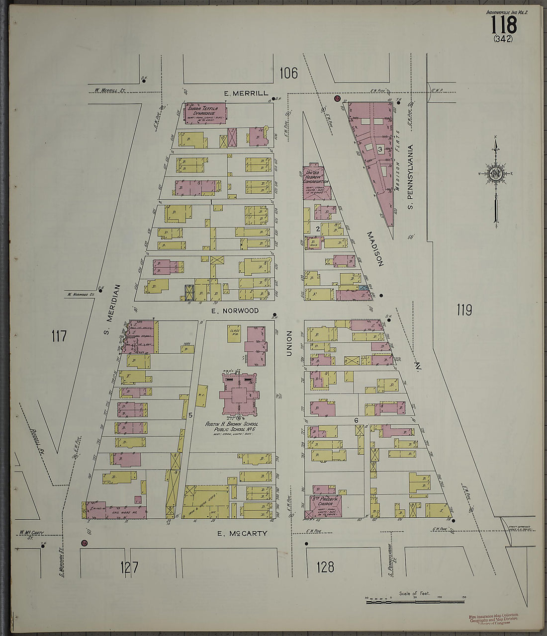 This old map of Indianapolis, Marion County, Indiana was created by Sanborn Map Company in 1914