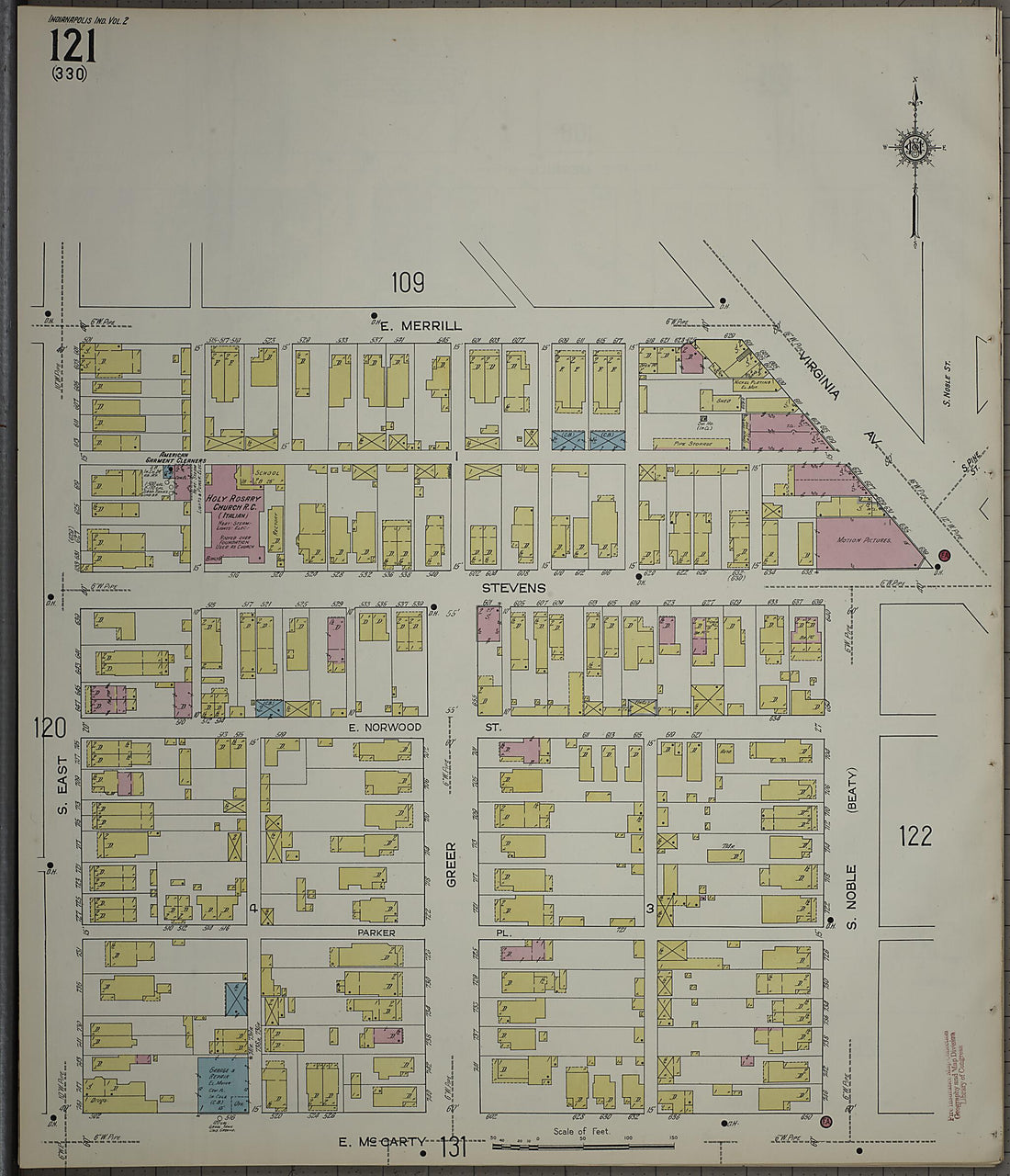 This old map of Indianapolis, Marion County, Indiana was created by Sanborn Map Company in 1914