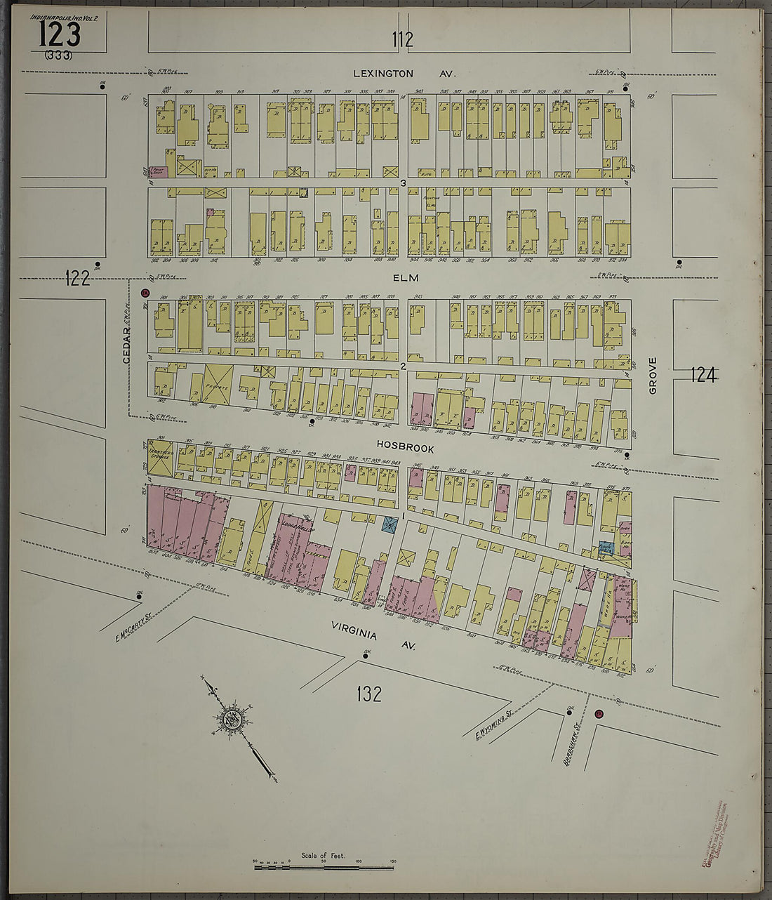 This old map of Indianapolis, Marion County, Indiana was created by Sanborn Map Company in 1914