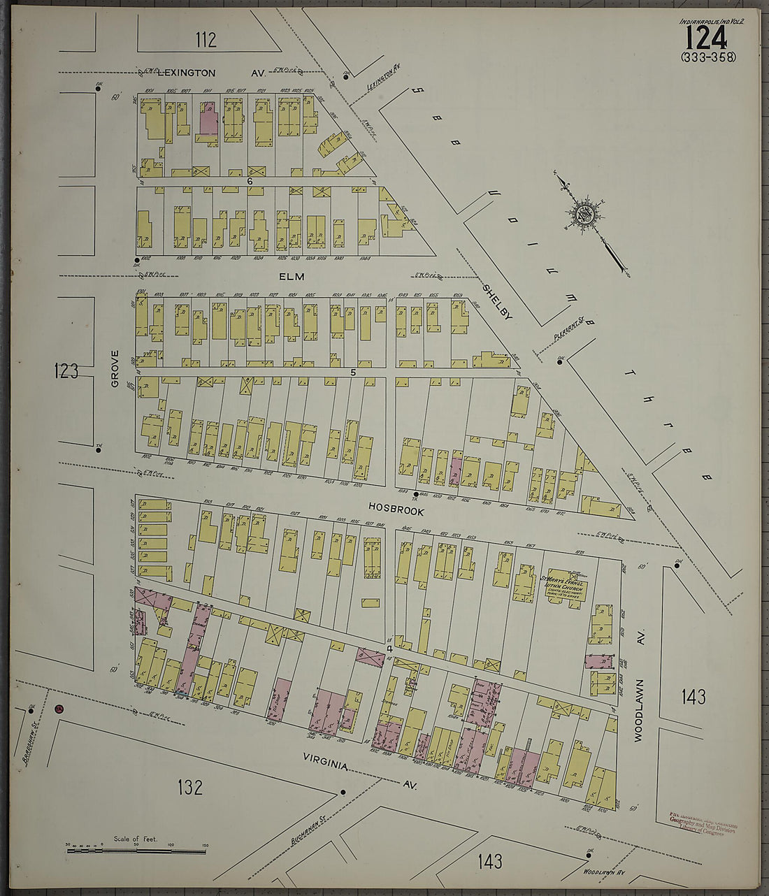 This old map of Indianapolis, Marion County, Indiana was created by Sanborn Map Company in 1914