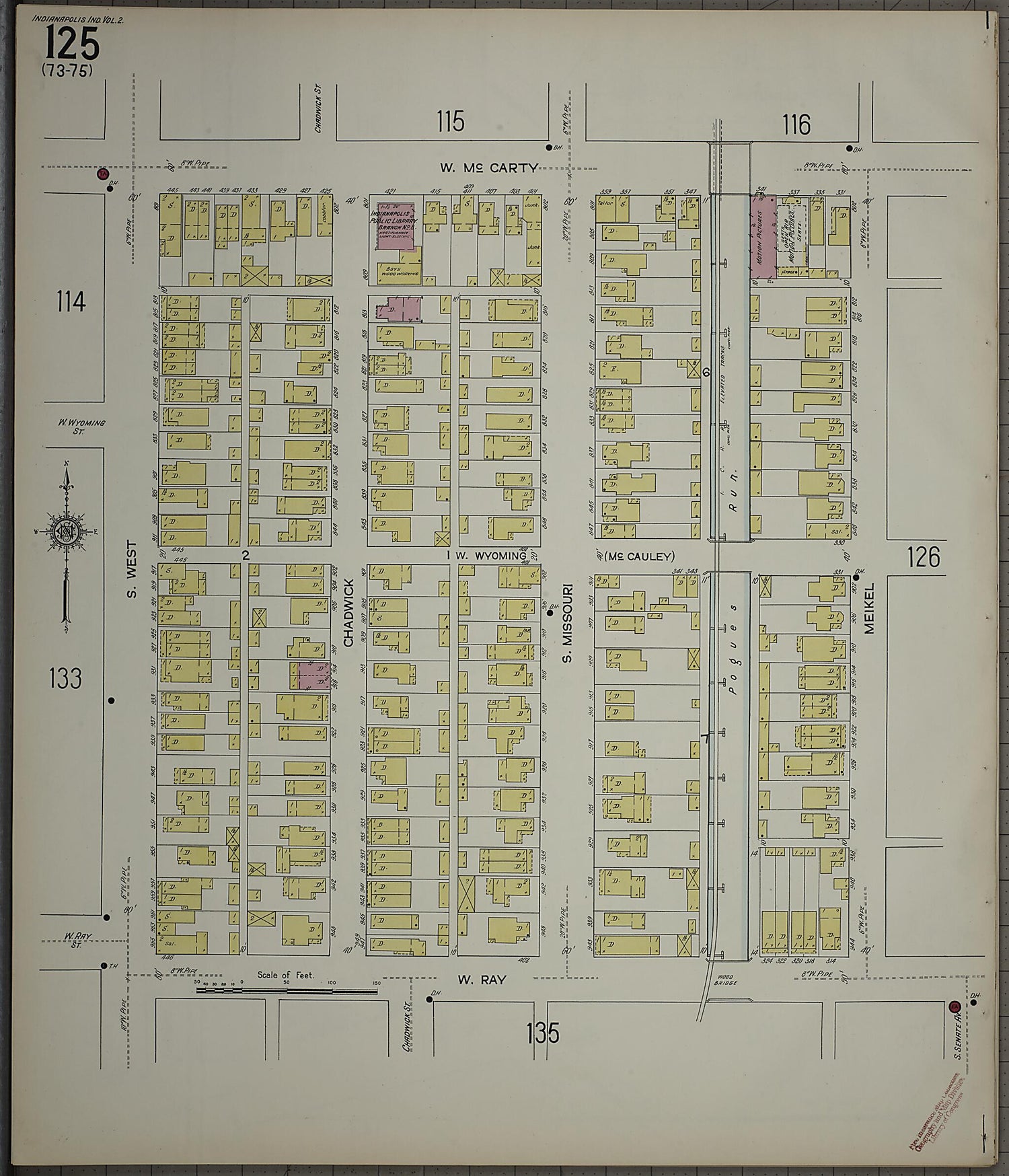 This old map of Indianapolis, Marion County, Indiana was created by Sanborn Map Company in 1914