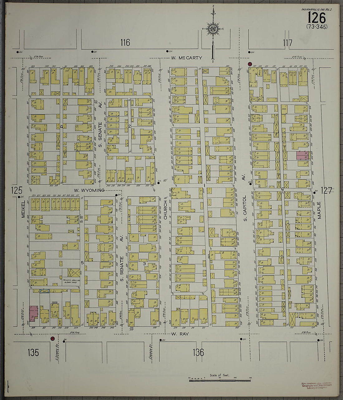 This old map of Indianapolis, Marion County, Indiana was created by Sanborn Map Company in 1914