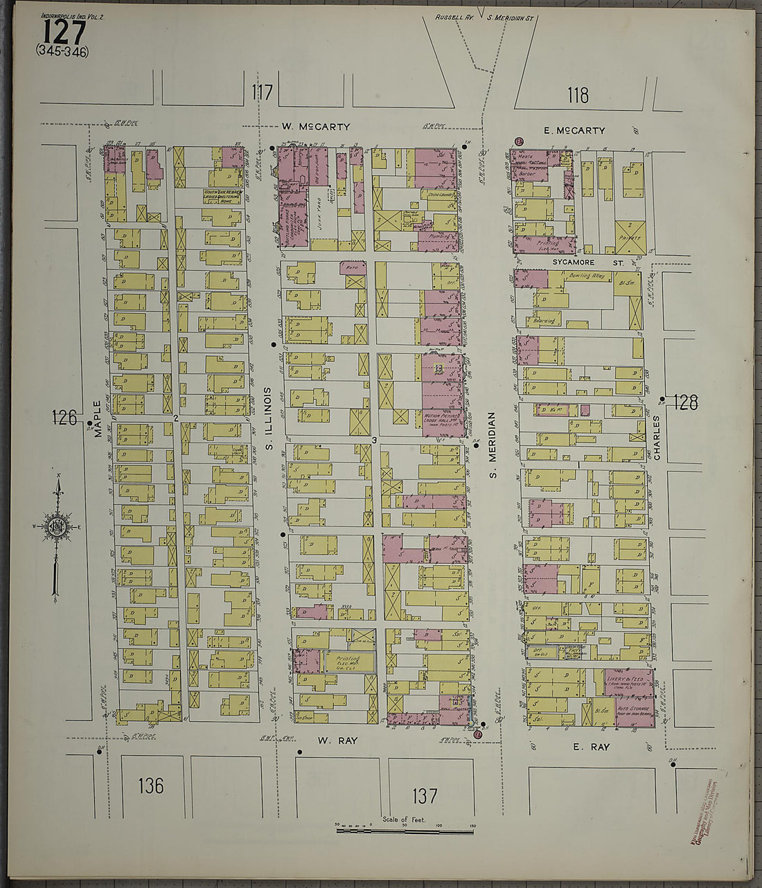 This old map of Indianapolis, Marion County, Indiana was created by Sanborn Map Company in 1914