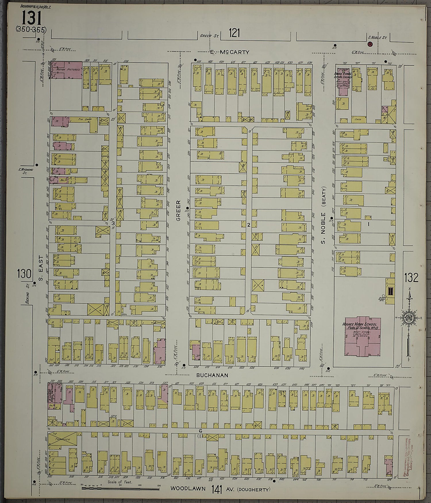 This old map of Indianapolis, Marion County, Indiana was created by Sanborn Map Company in 1914