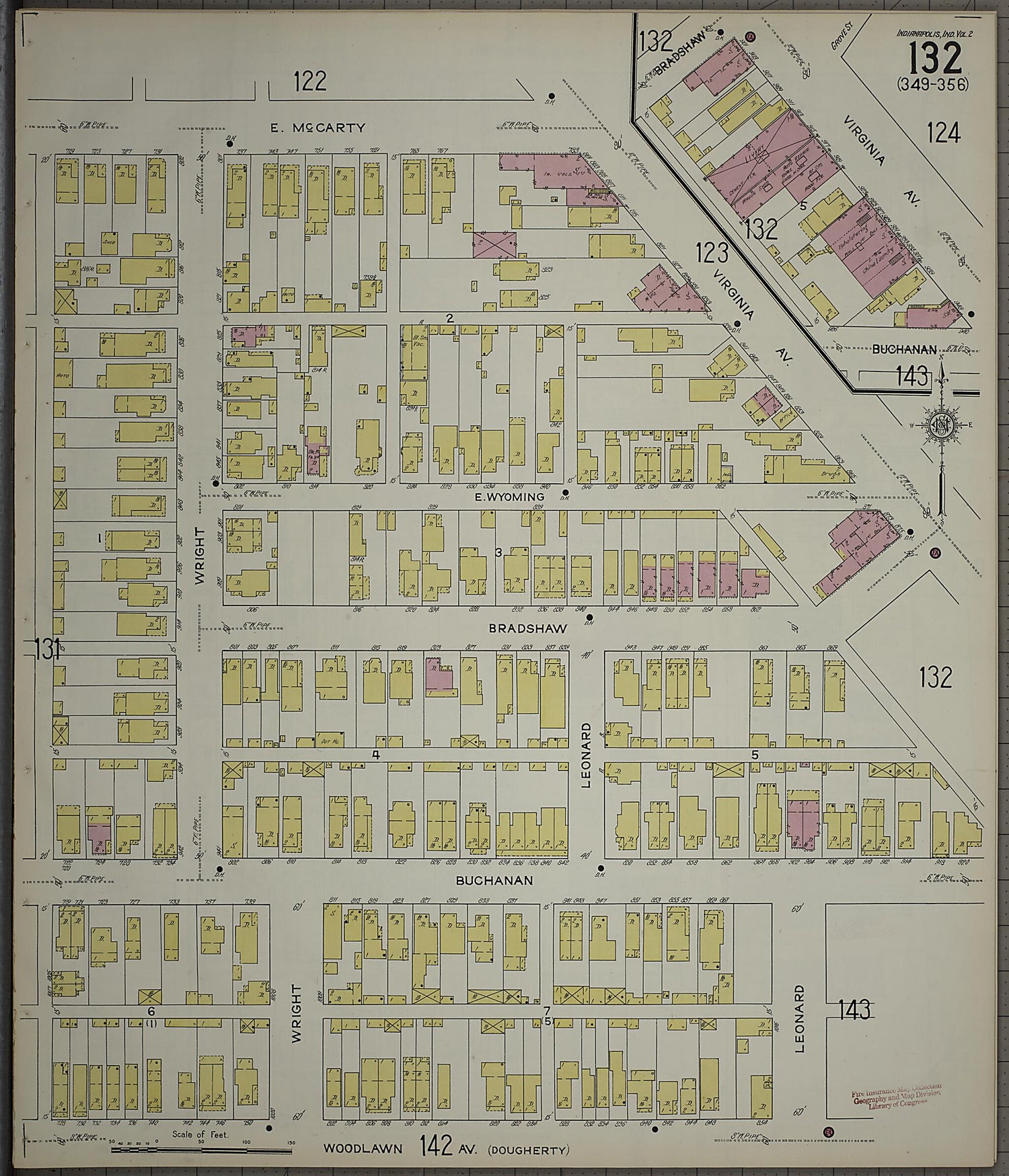 This old map of Indianapolis, Marion County, Indiana was created by Sanborn Map Company in 1914