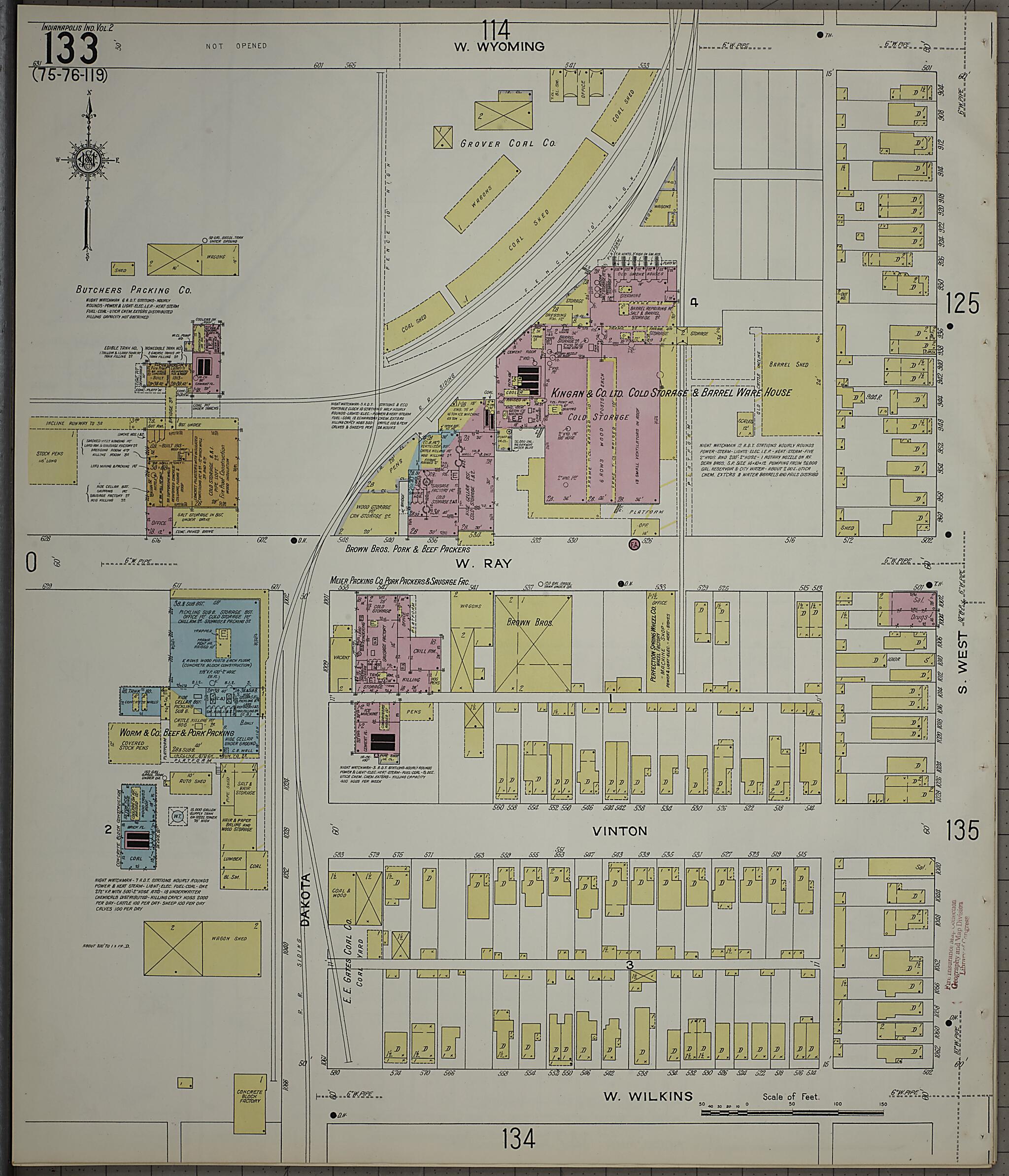 This old map of Indianapolis, Marion County, Indiana was created by Sanborn Map Company in 1914